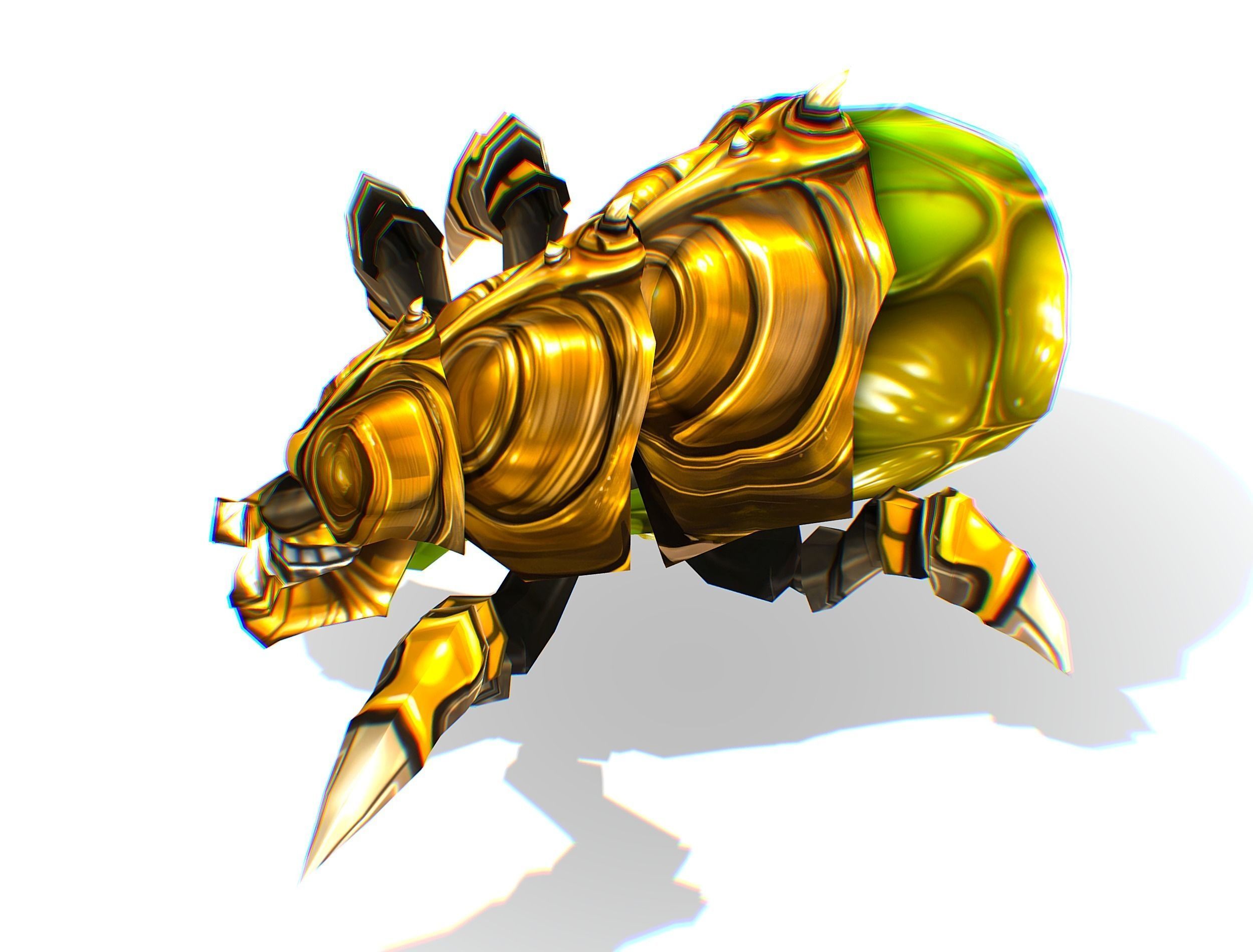 Animated Green Flea Monster Bug Low-poly 3D model_3