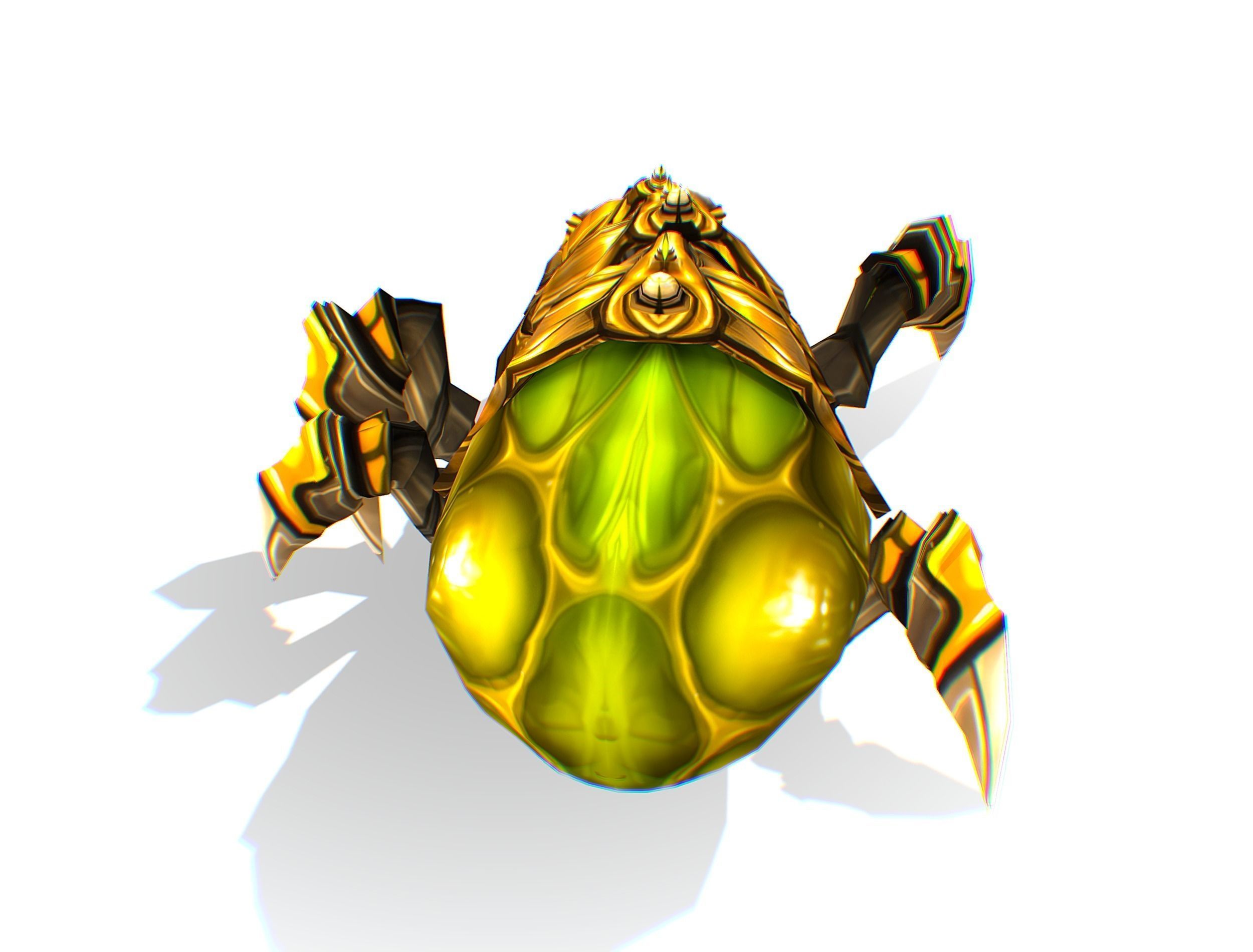 Animated Green Flea Monster Bug Low-poly 3D model_20