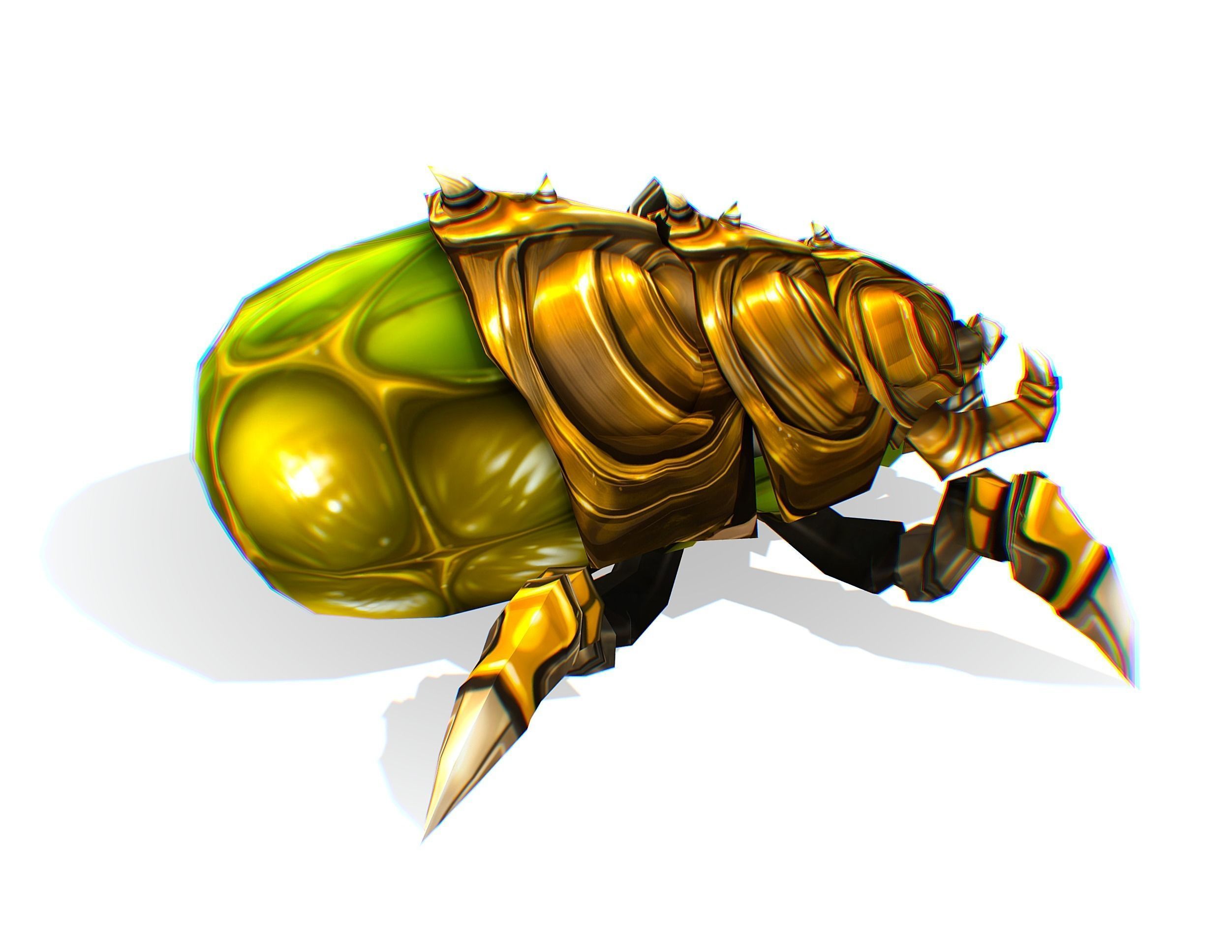 Animated Green Flea Monster Bug Low-poly 3D model_17