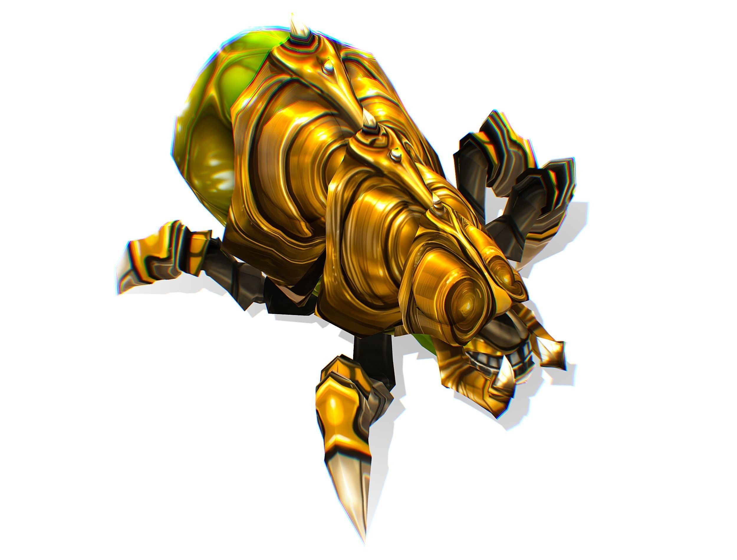 Animated Green Flea Monster Bug Low-poly 3D model_14