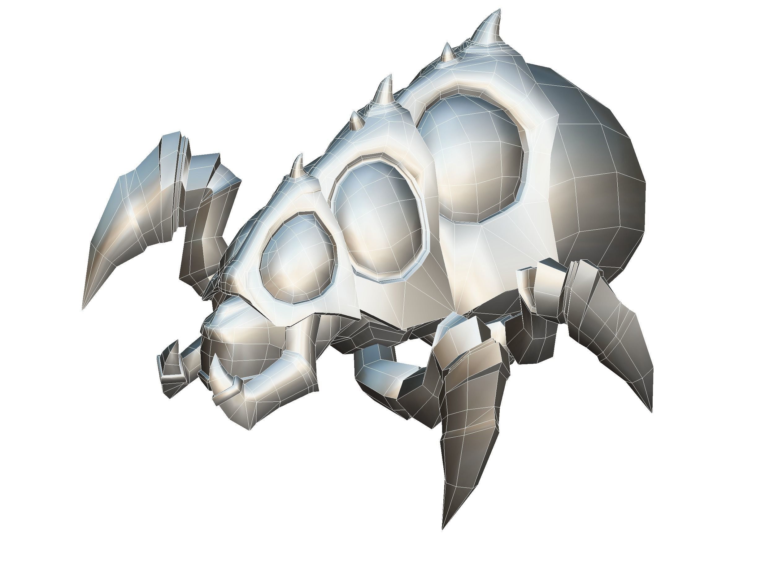 Animated Green Flea Monster Bug Low-poly 3D model_35