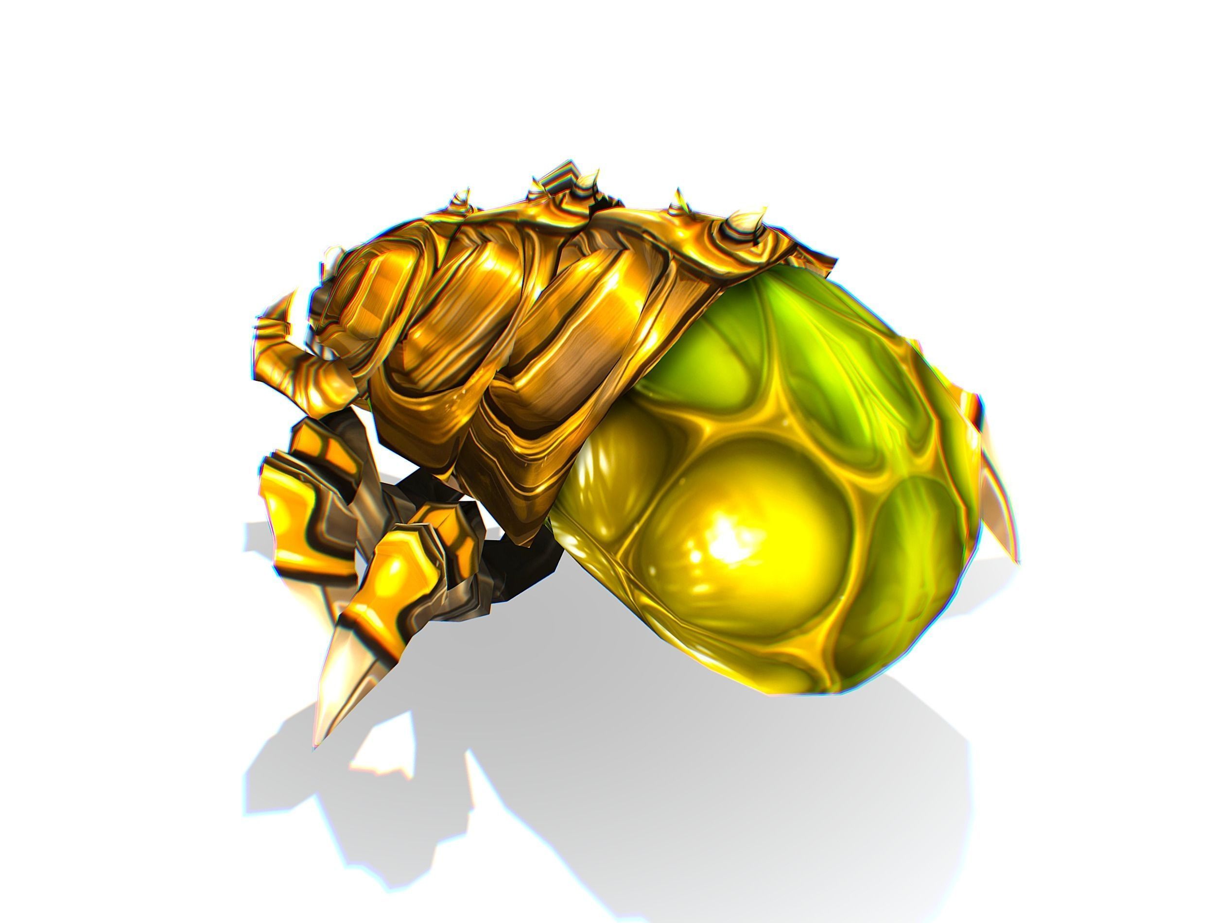 Animated Green Flea Monster Bug Low-poly 3D model_22