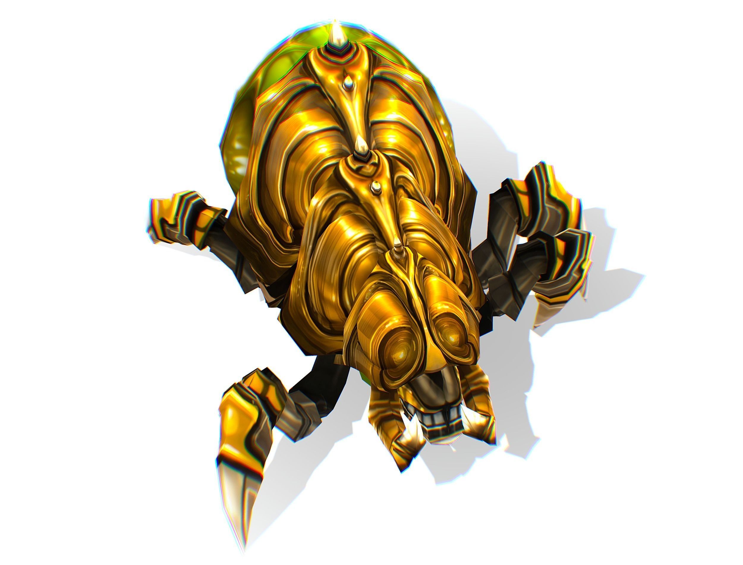 Animated Green Flea Monster Bug Low-poly 3D model_12