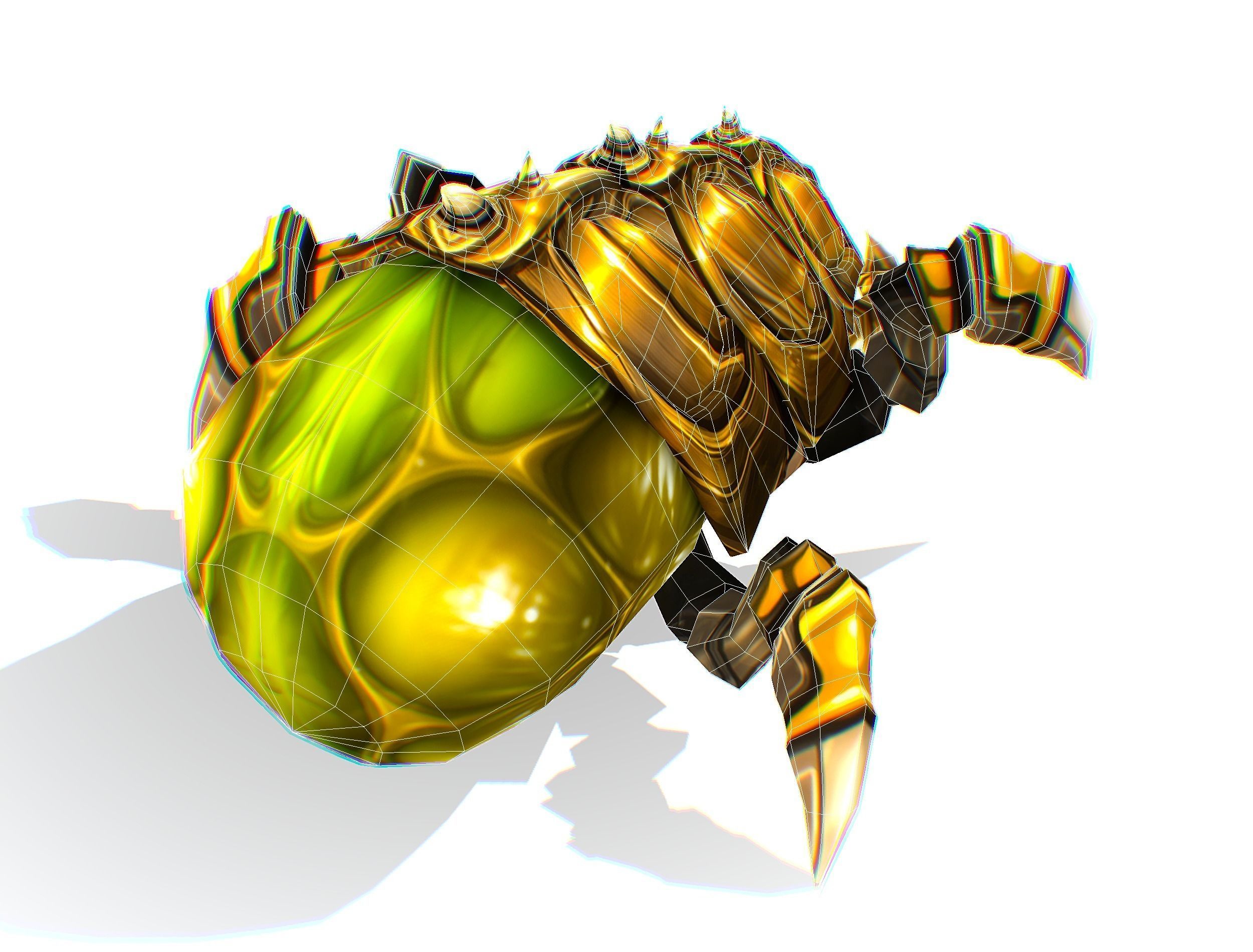 Animated Green Flea Monster Bug Low-poly 3D model_36