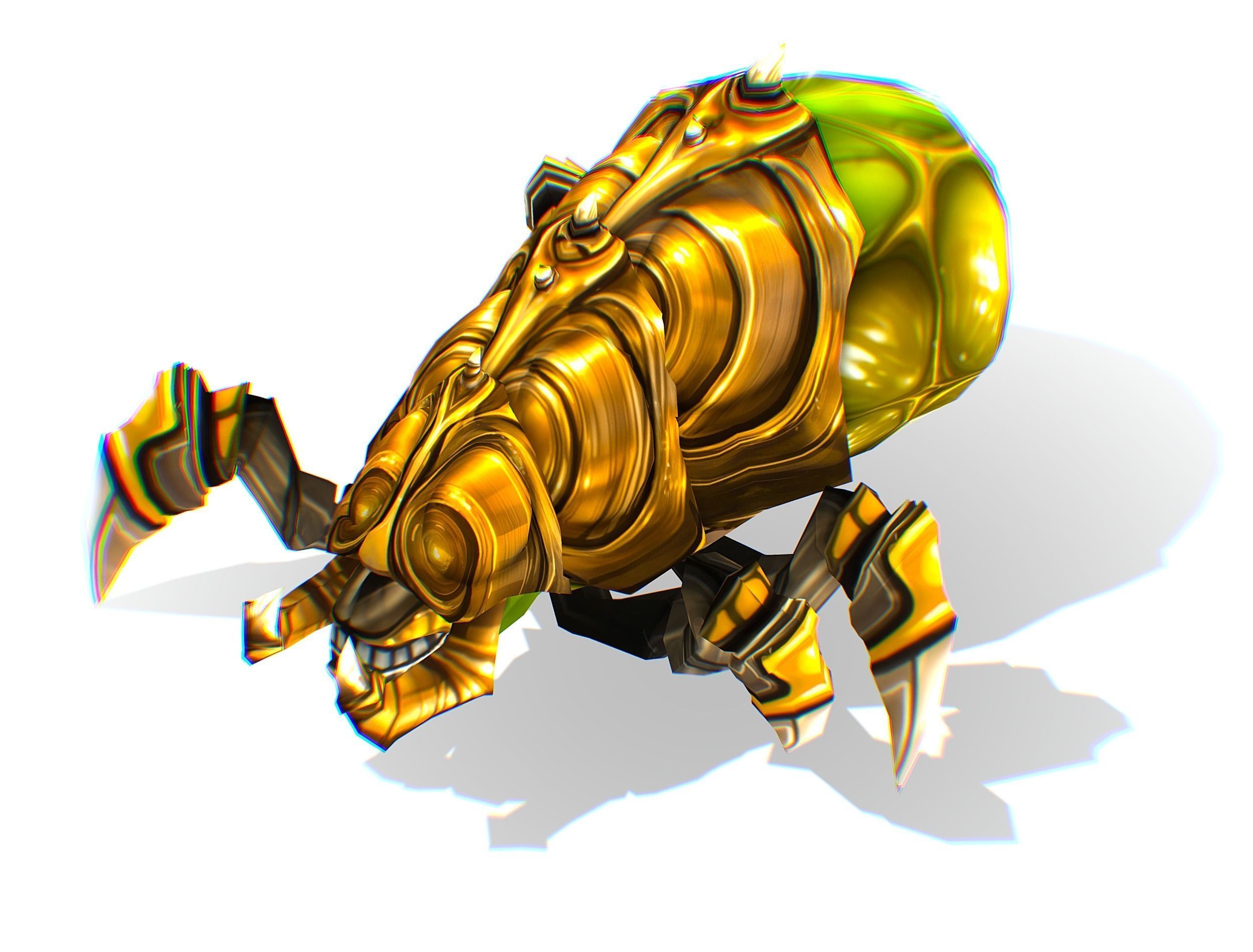 Animated Green Flea Monster Bug Low-poly 3D model_8