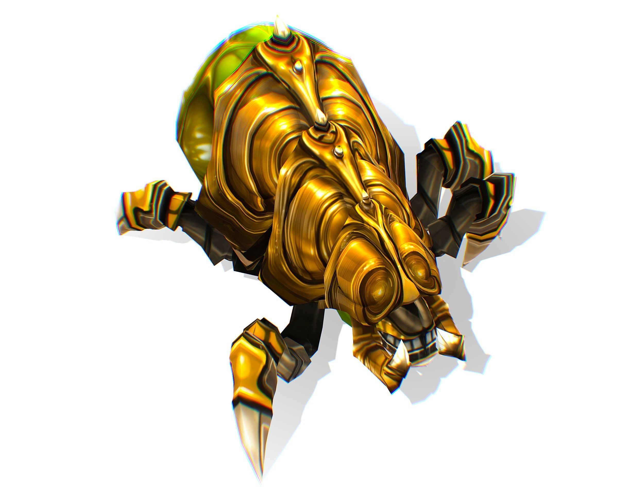 Animated Green Flea Monster Bug Low-poly 3D model_13