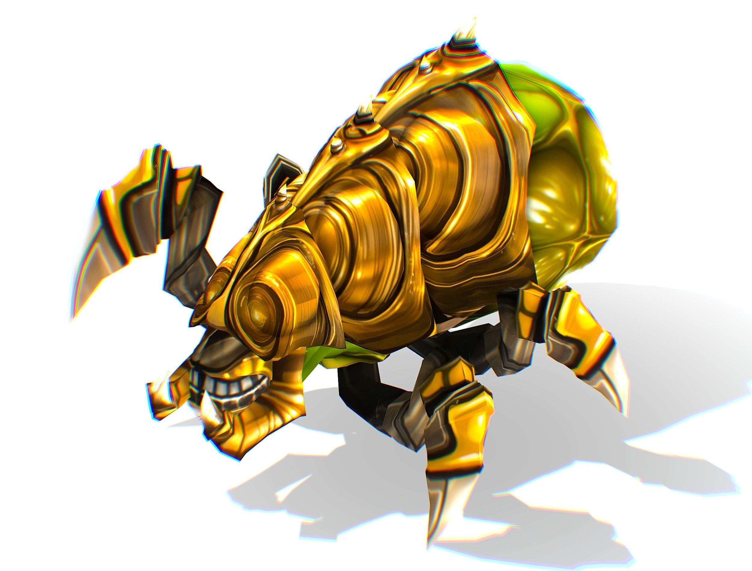 Animated Green Flea Monster Bug Low-poly 3D model_30