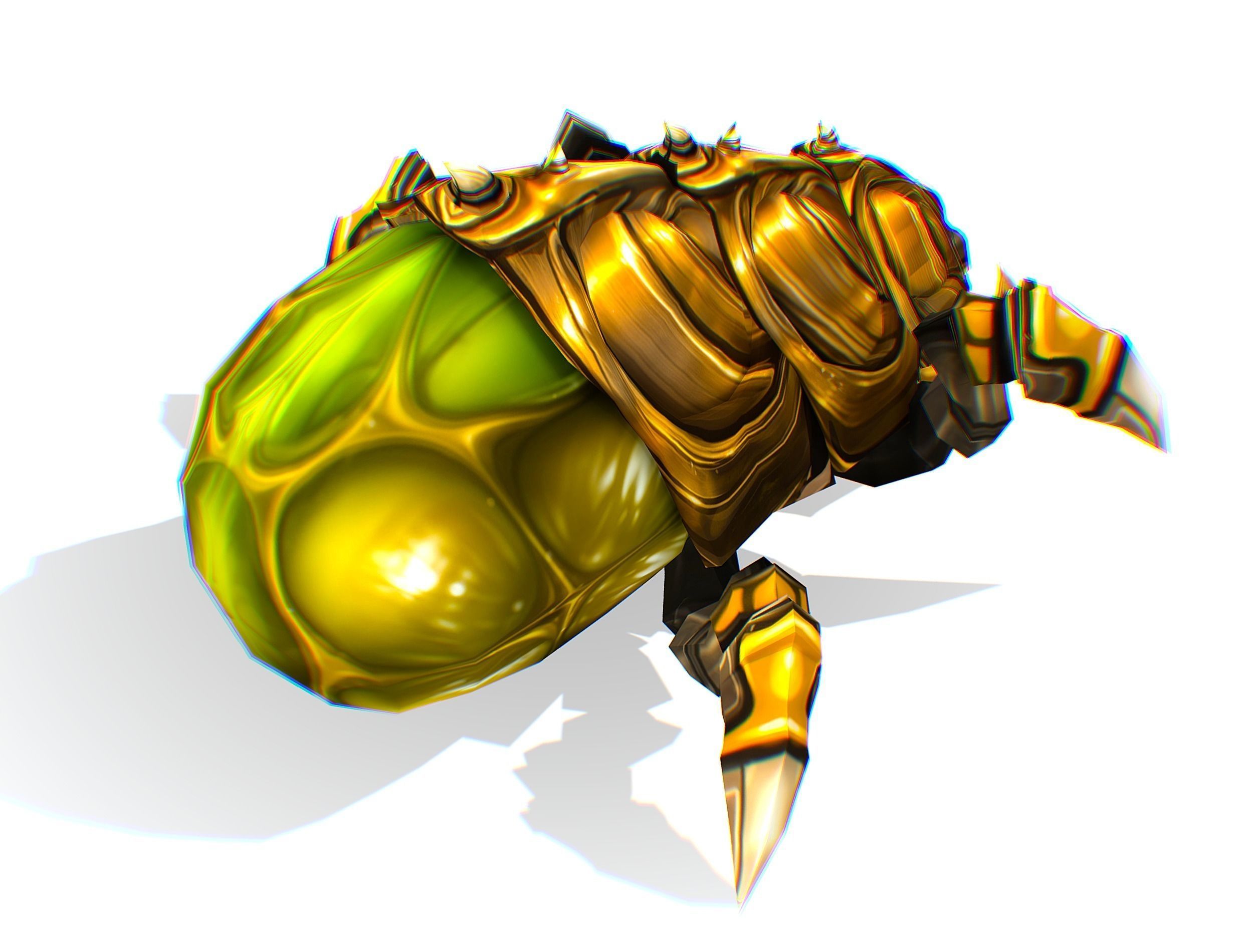 Animated Green Flea Monster Bug Low-poly 3D model_32