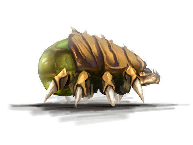 Animated Green Flea Monster Bug Low-poly 3D model_39