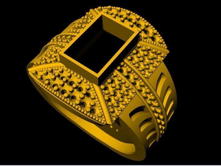 Gents Cluster Ring 3dm file 3D print model_5