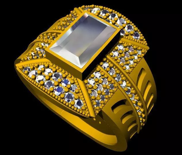 Gents Cluster Ring 3dm file 3D print model_0