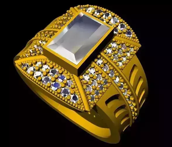 Gents Cluster Ring 3dm file