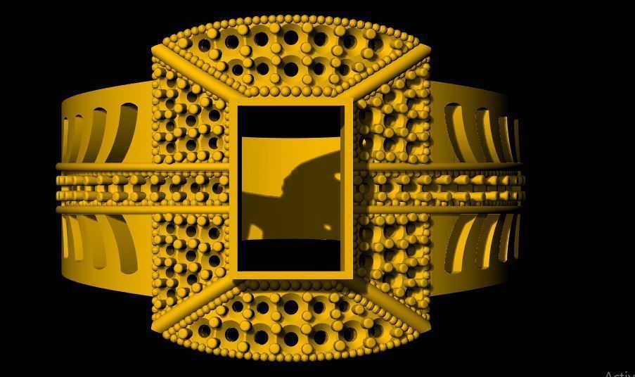 Gents Cluster Ring 3dm file 3D print model_4