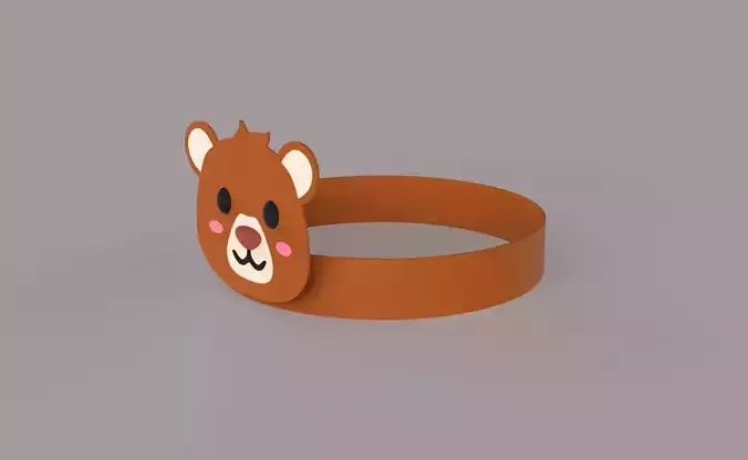 Paper Bear Headband 3d 