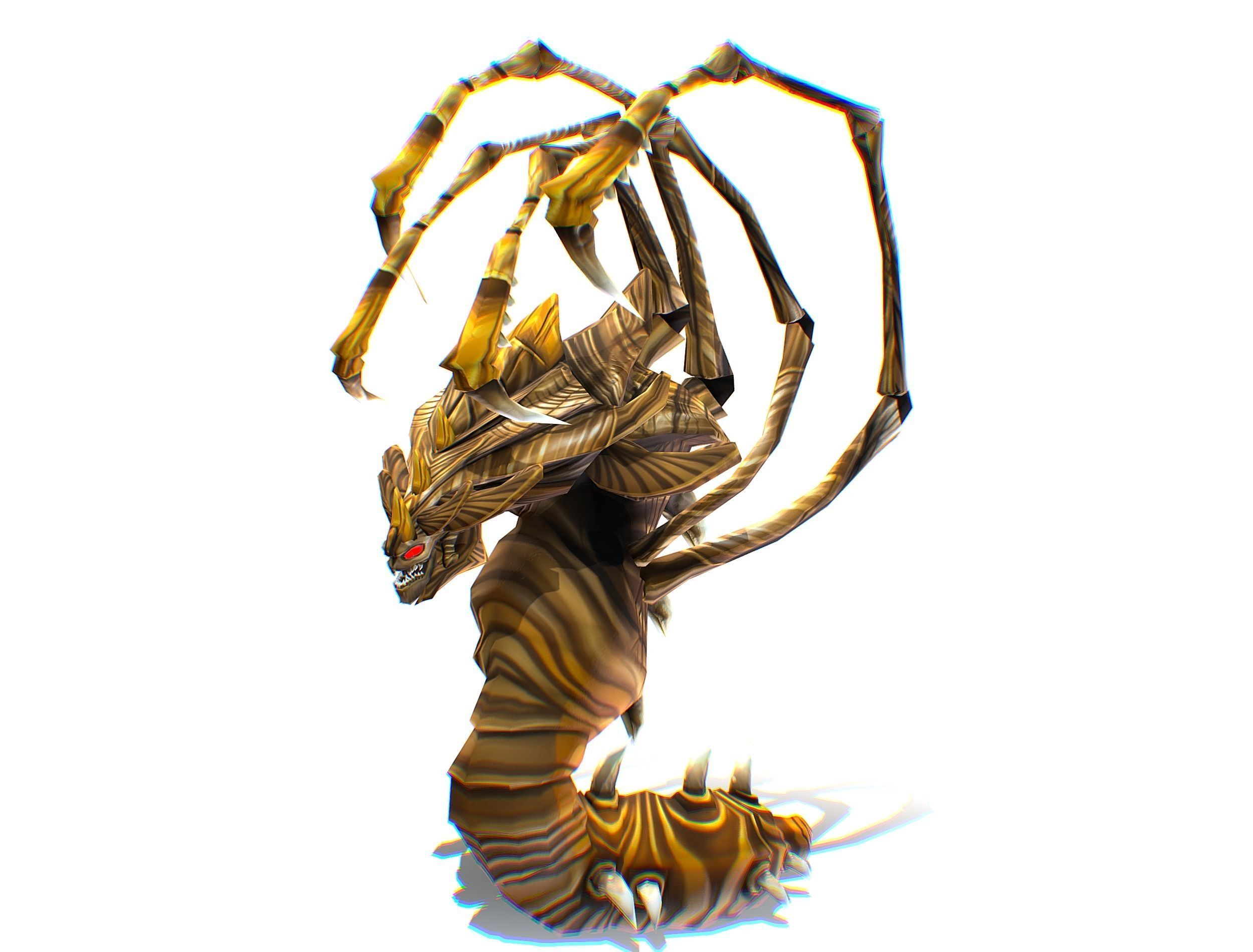 Animated Monster Snake Lizard Reptile Bug Low-poly 3D model_10