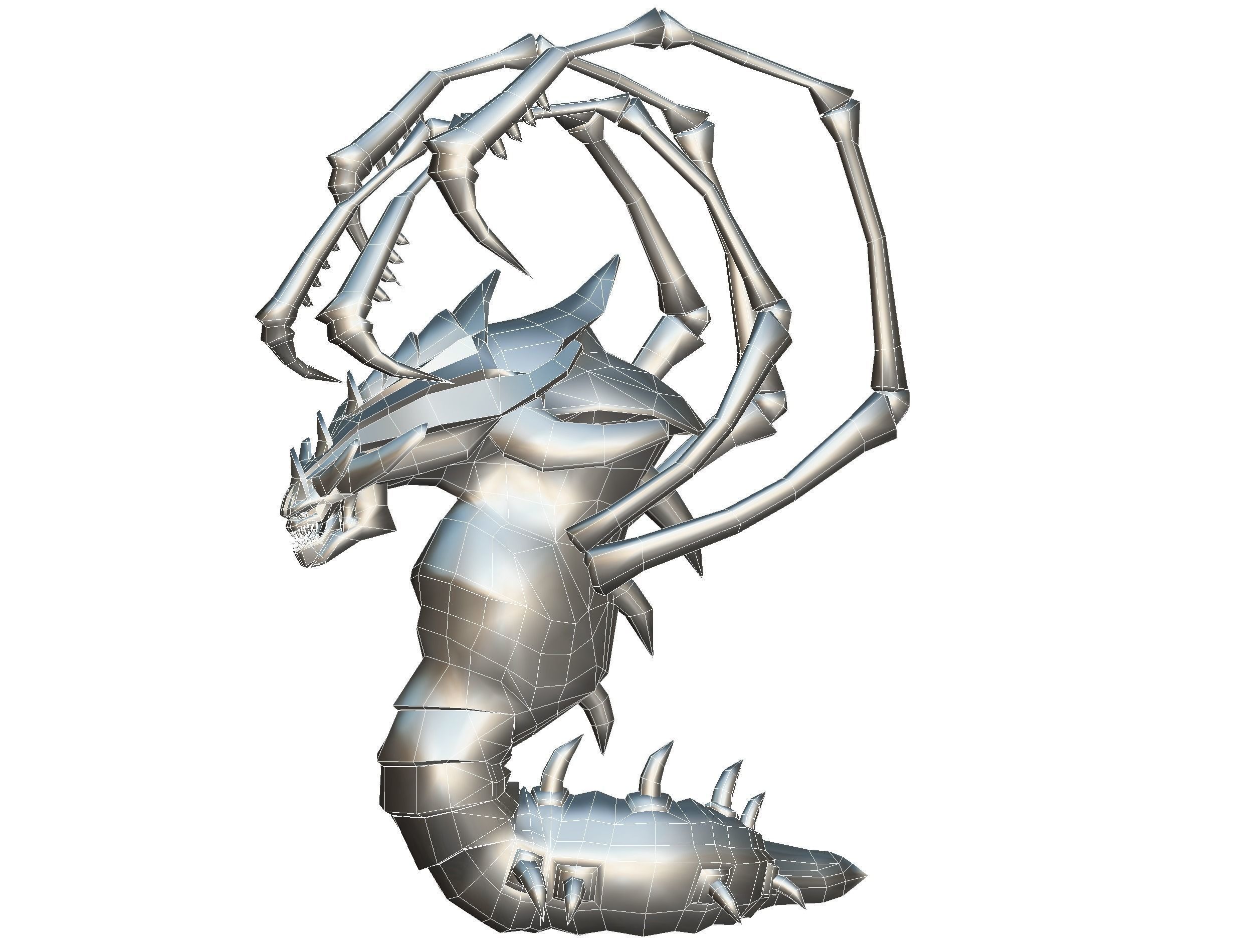 Animated Monster Snake Lizard Reptile Bug Low-poly 3D model_36