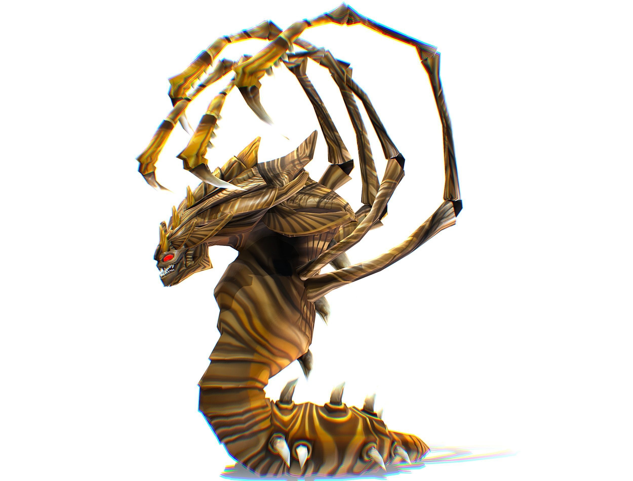 Animated Monster Snake Lizard Reptile Bug Low-poly 3D model_26