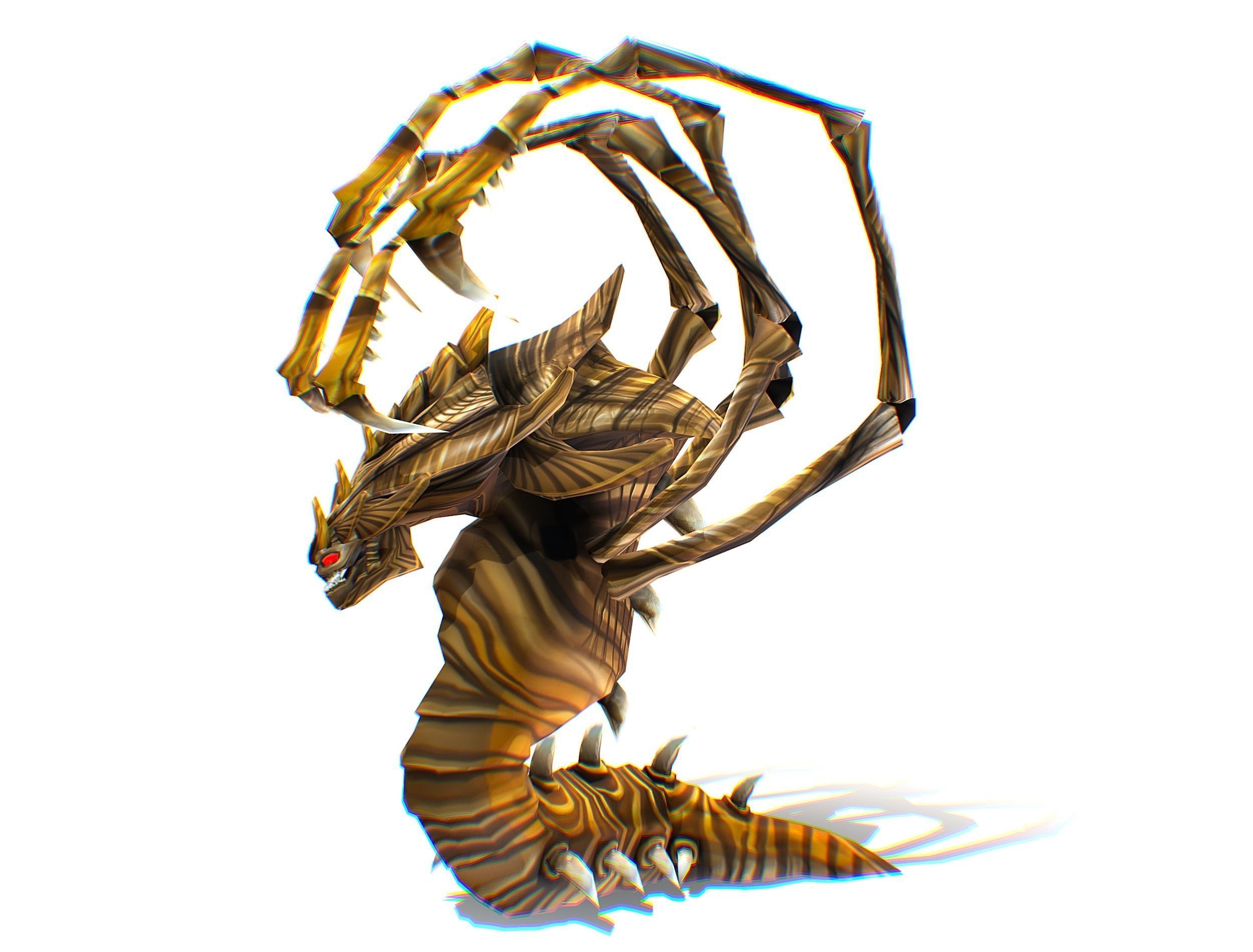 Animated Monster Snake Lizard Reptile Bug Low-poly 3D model_7