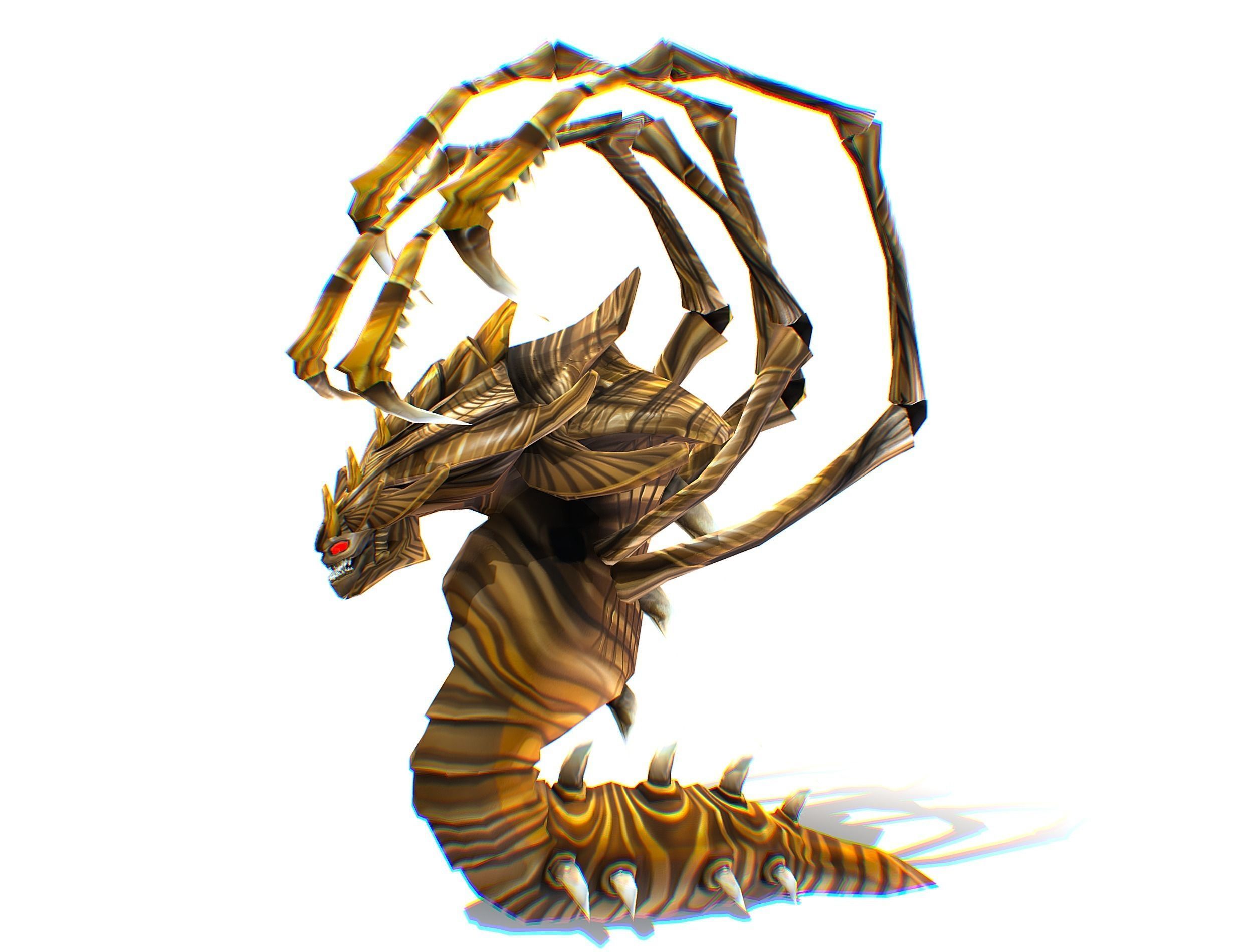 Animated Monster Snake Lizard Reptile Bug Low-poly 3D model_8