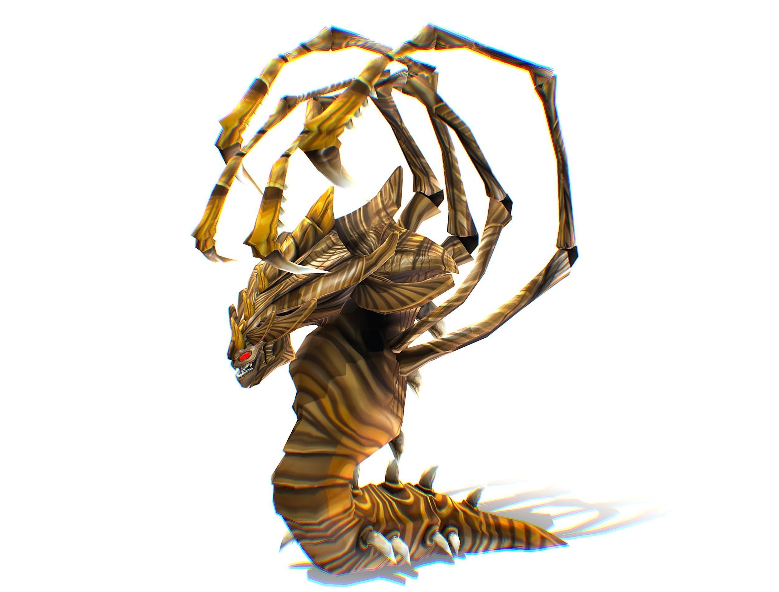 Animated Monster Snake Lizard Reptile Bug Low-poly 3D model_3