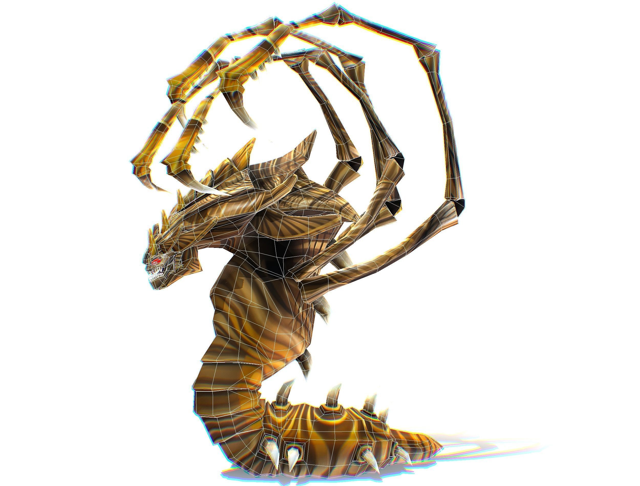 Animated Monster Snake Lizard Reptile Bug Low-poly 3D model_35