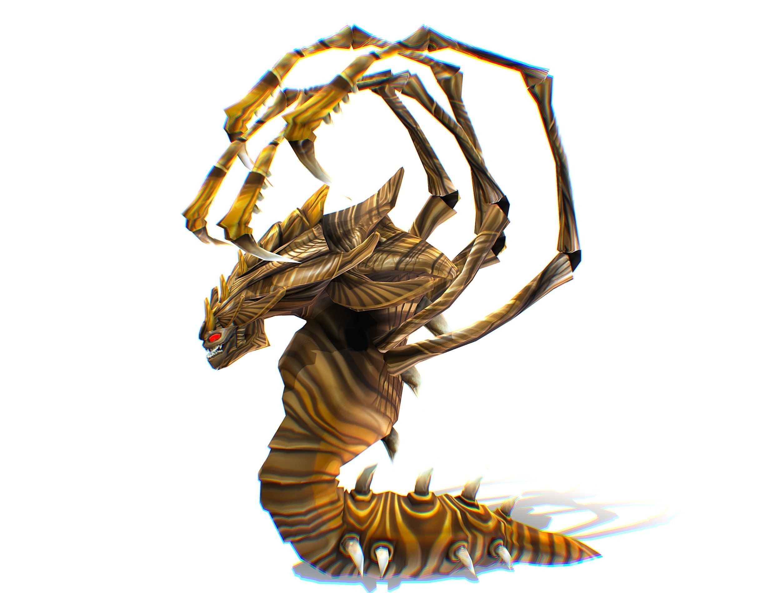 Animated Monster Snake Lizard Reptile Bug Low-poly 3D model_5