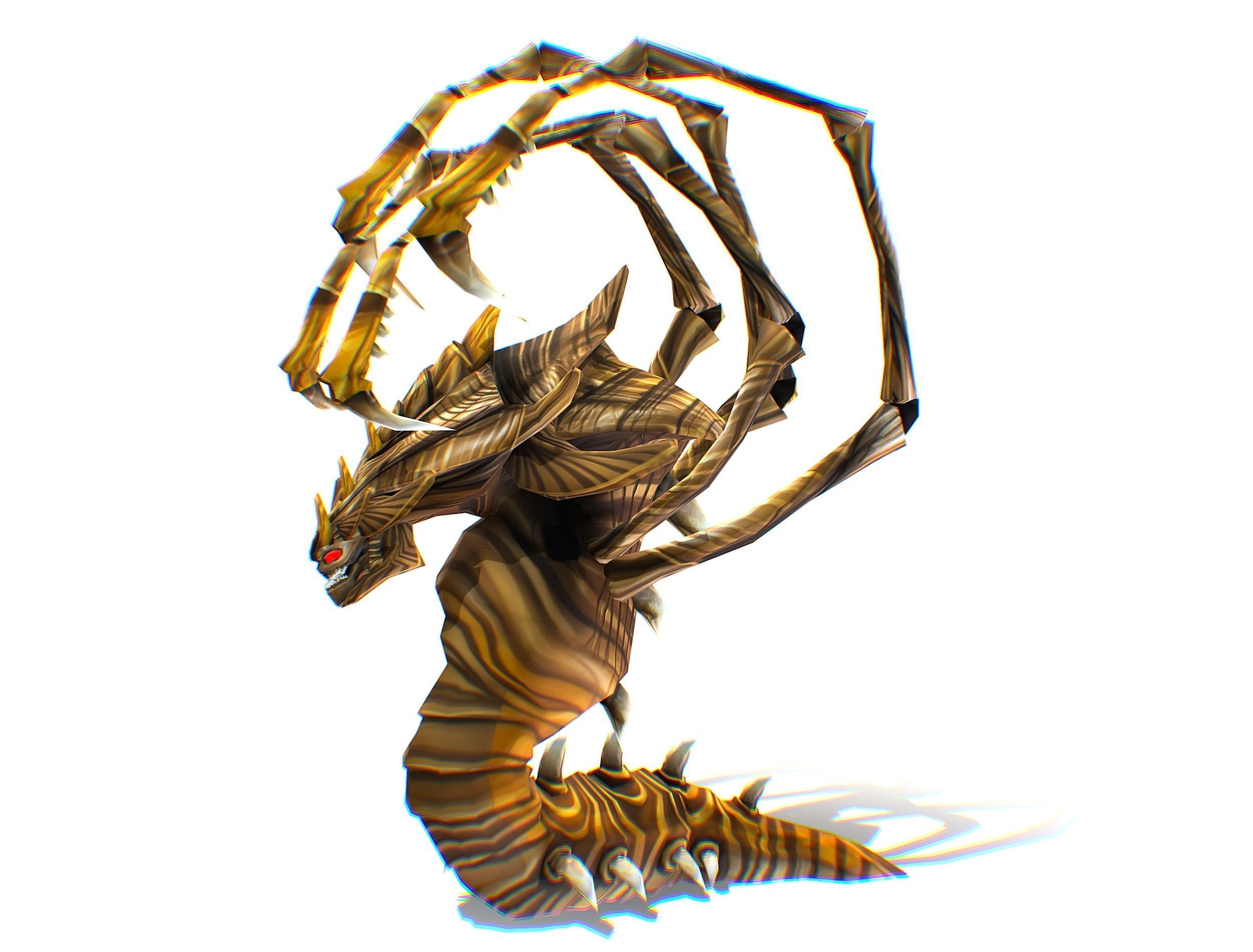 Animated Monster Snake Lizard Reptile Bug Low-poly 3D model_6