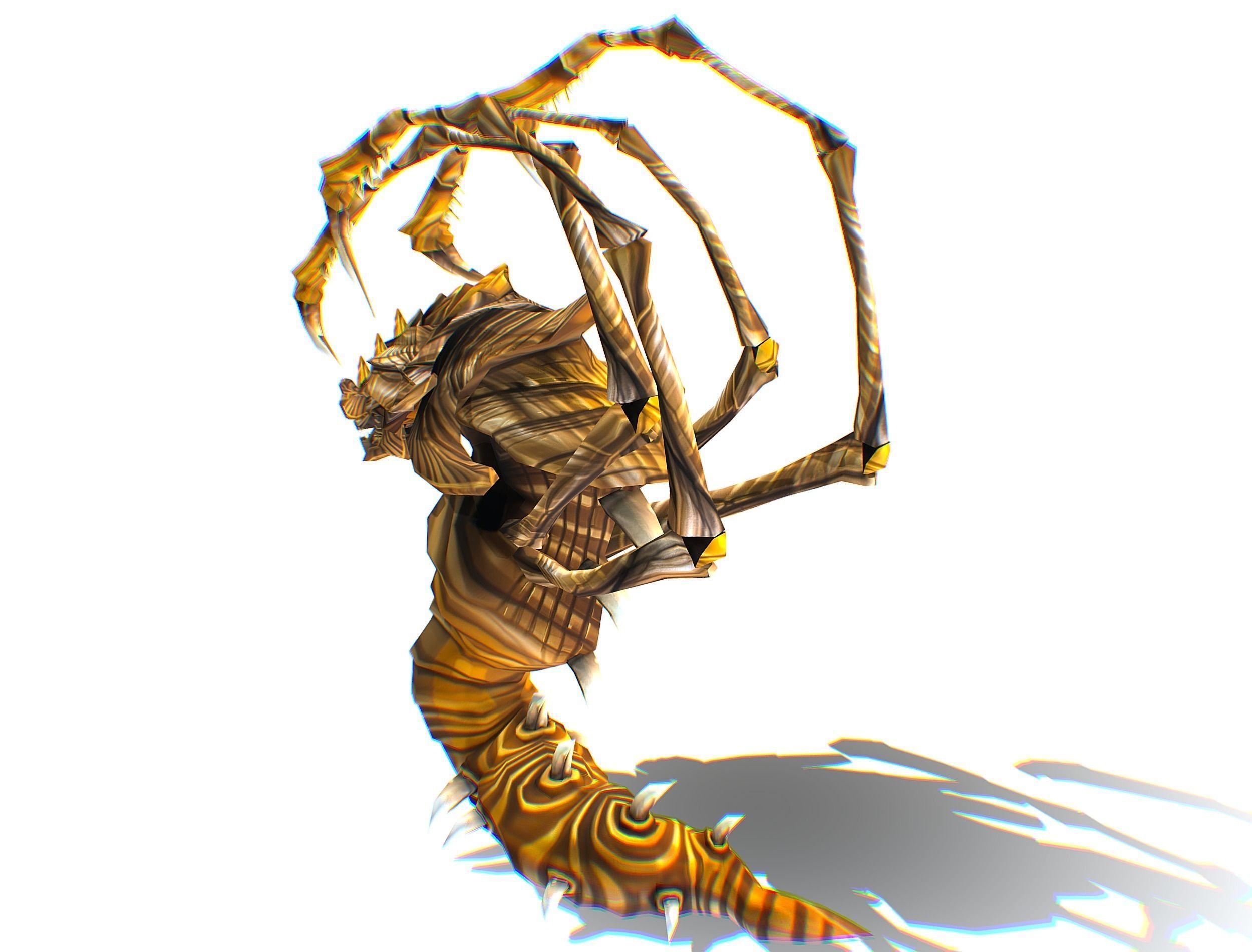 Animated Monster Snake Lizard Reptile Bug Low-poly 3D model_34