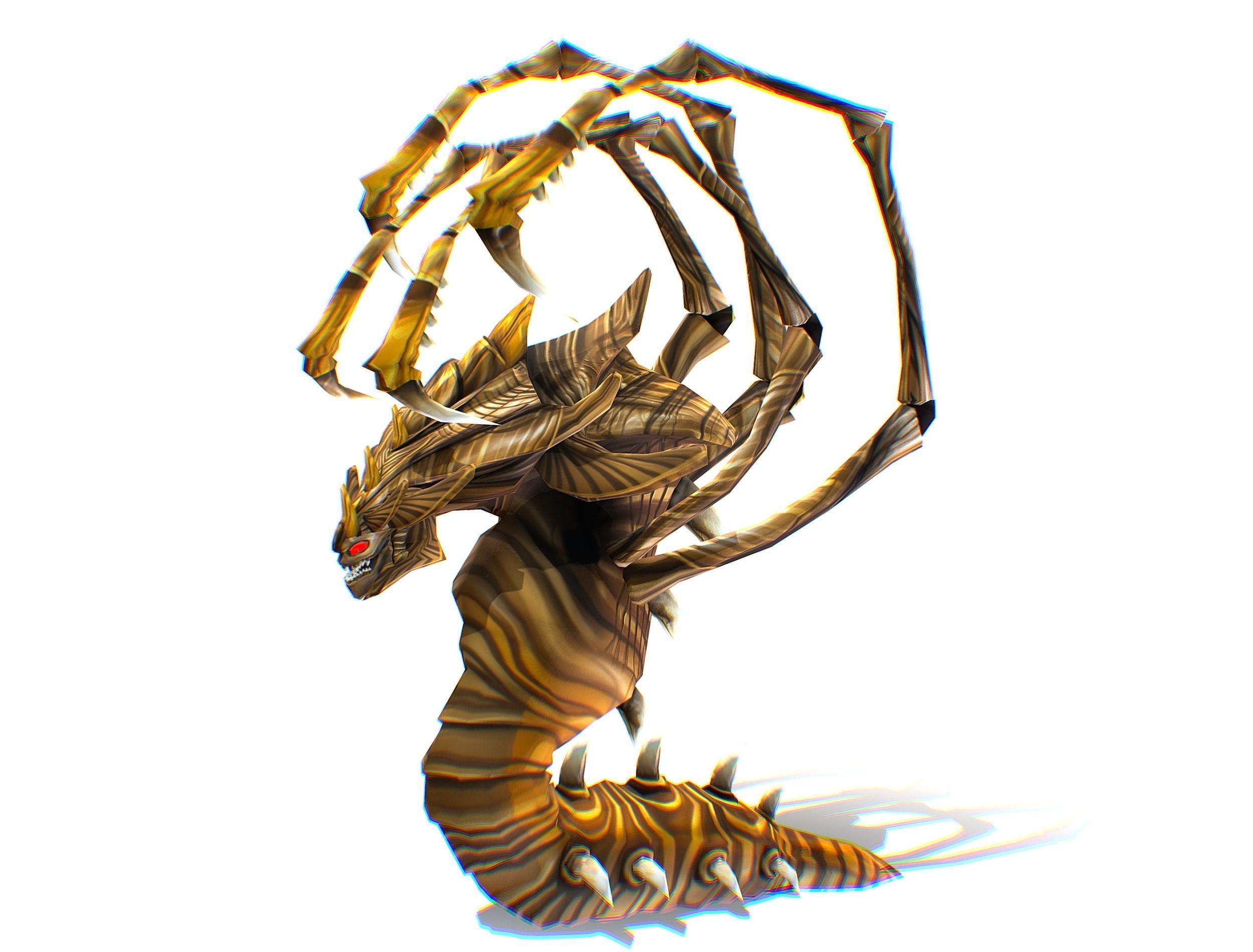 Animated Monster Snake Lizard Reptile Bug Low-poly 3D model_1