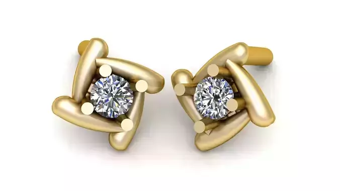 Women Fashion Diamond Earrings 3d Printable Model