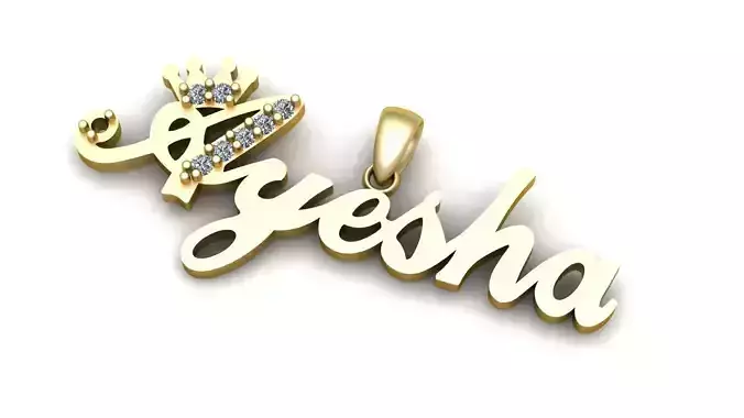 Stylish Ayesha Name Pendant 3d Printable Model 3D print model