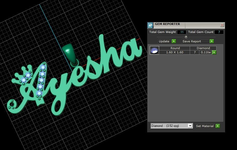Stylish Ayesha Name Pendant 3d Printable Model 3D print model_6