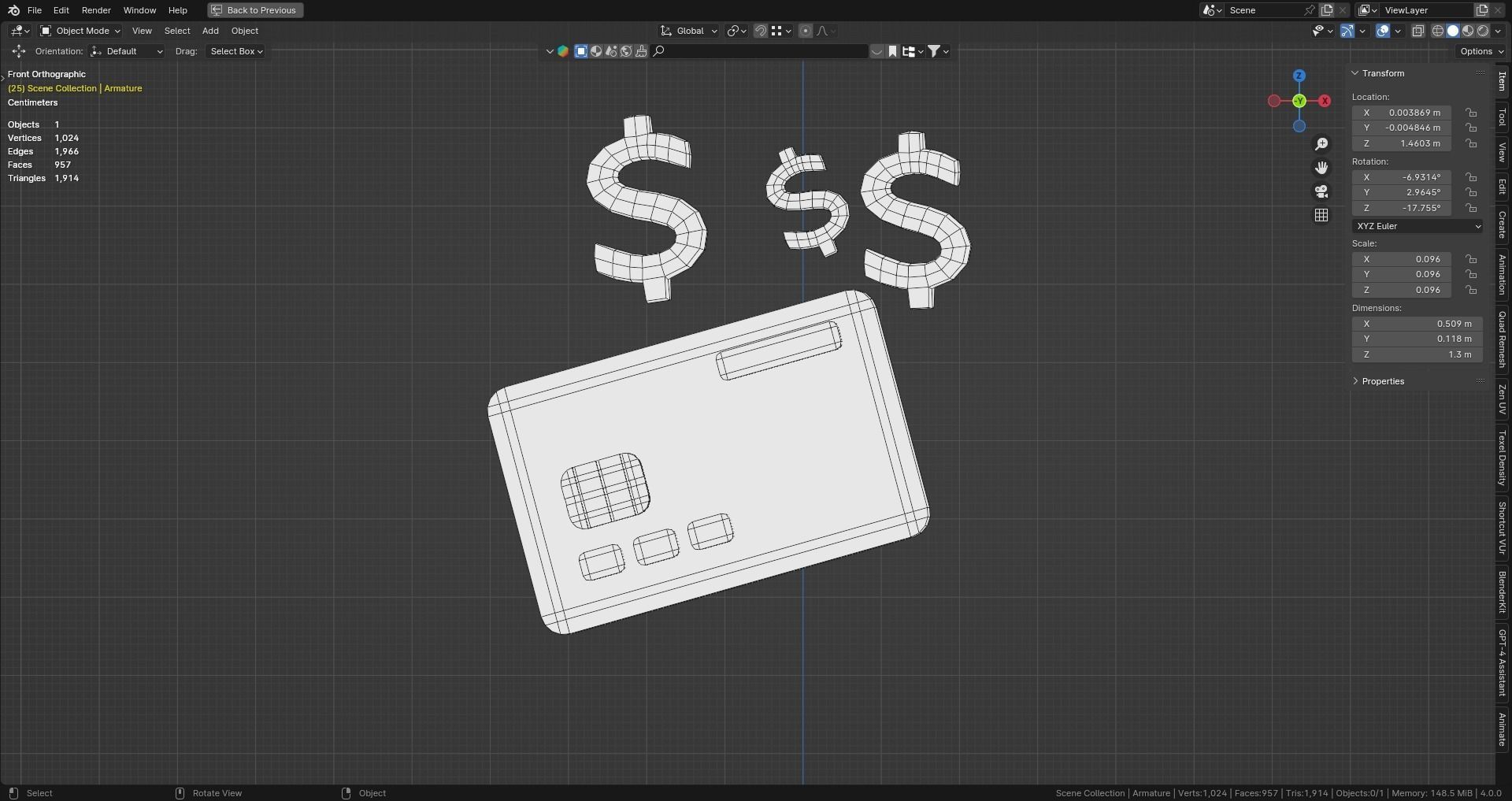 Marketing Icons - ATM Card Low-poly 3D model_10