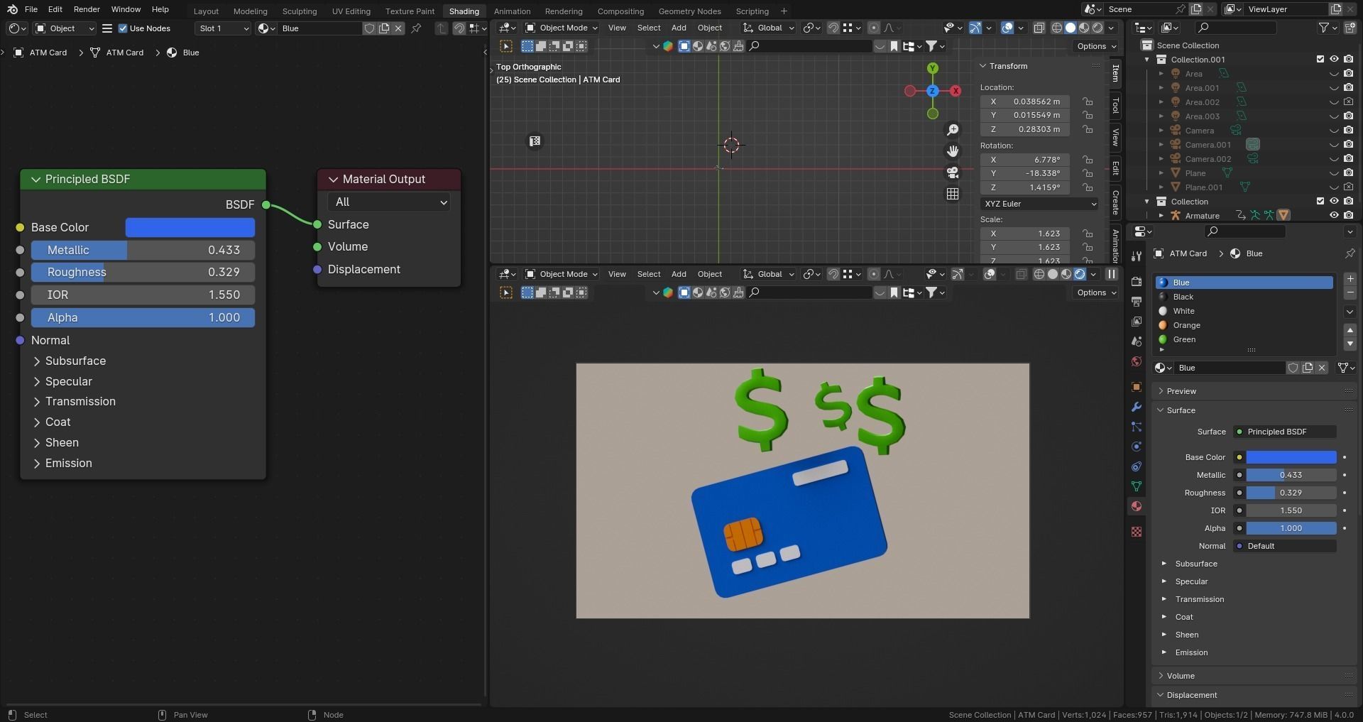 Marketing Icons - ATM Card Low-poly 3D model_7