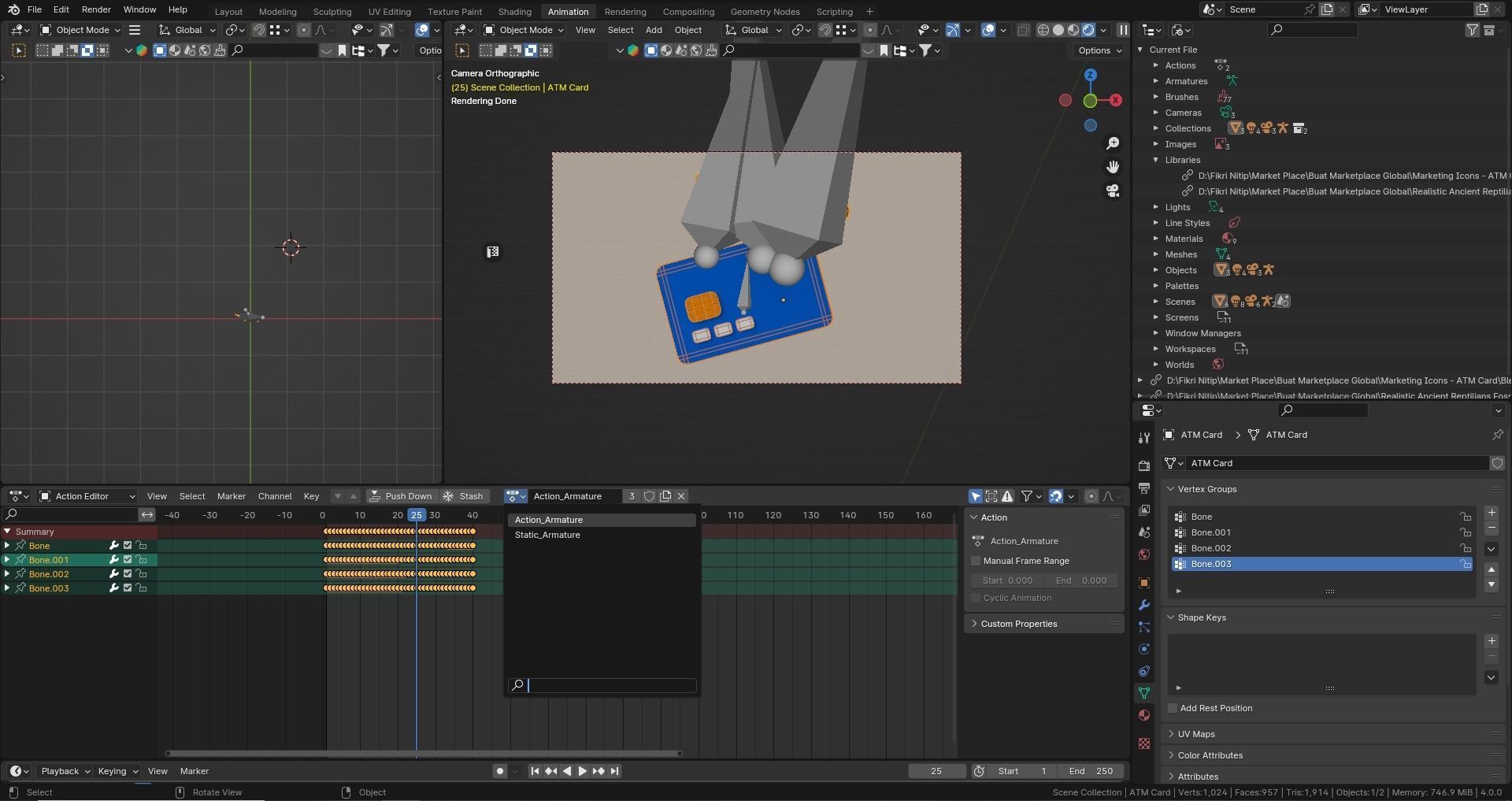 Marketing Icons - ATM Card Low-poly 3D model_6
