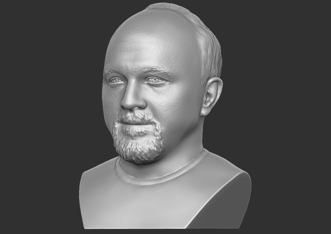 Louis CK bust for 3D printing 3D print model_7