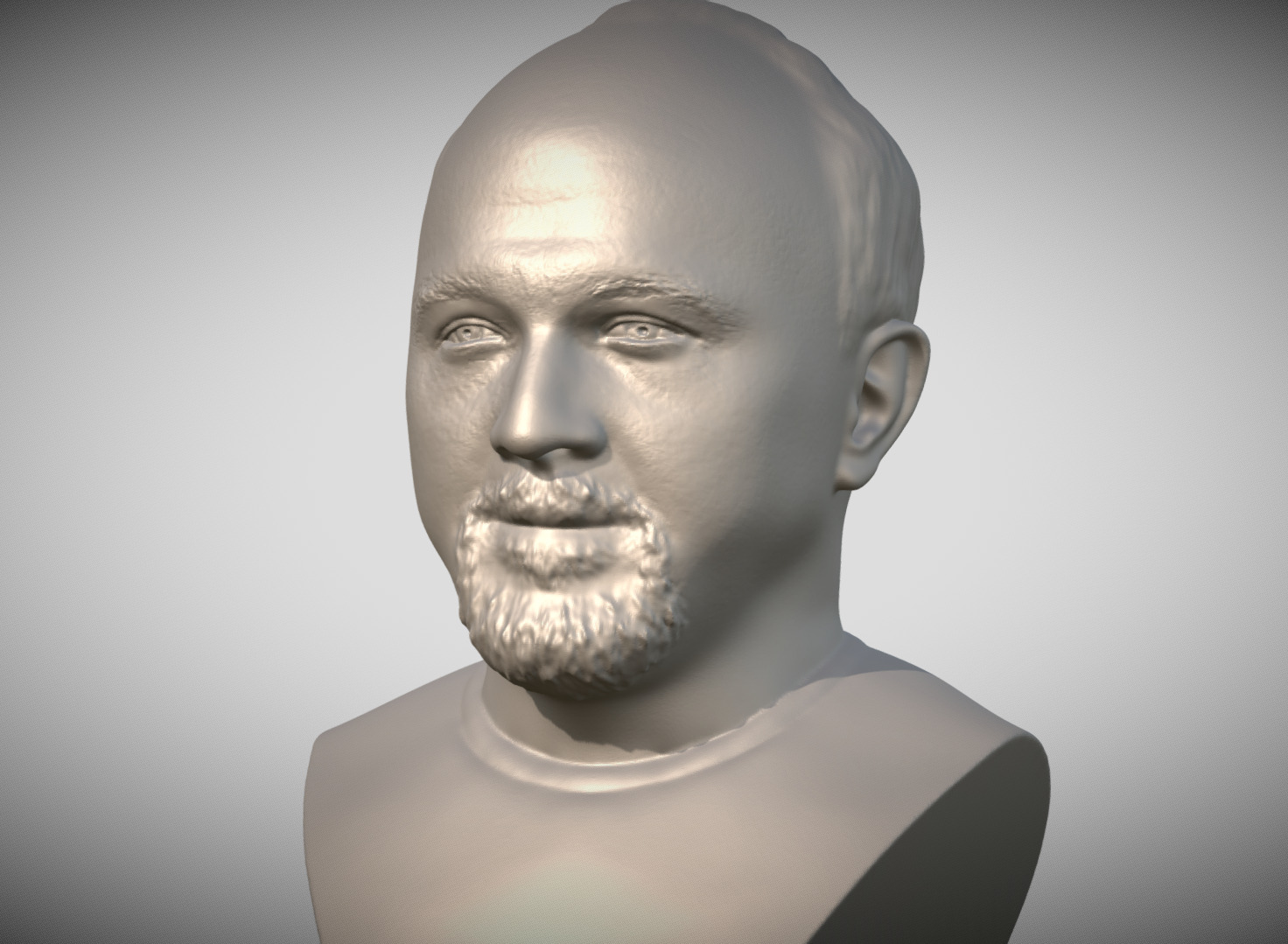 Louis CK bust for 3D printing 3D print model_4