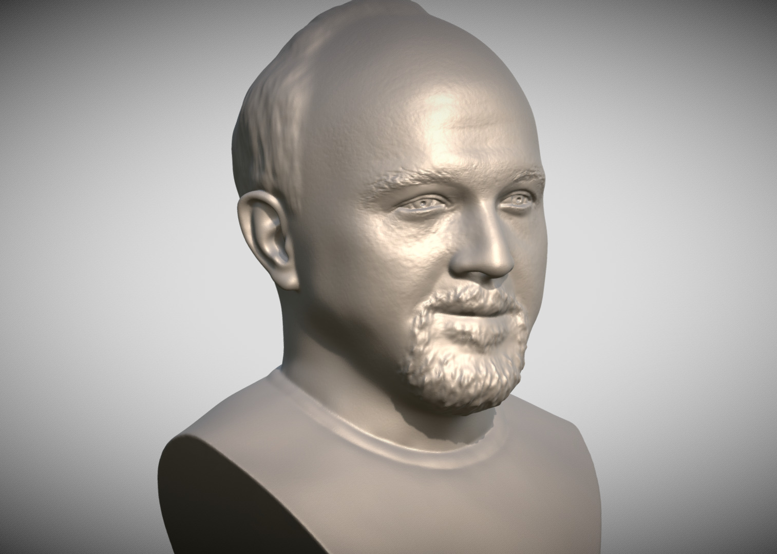 Louis CK bust for 3D printing 3D print model_3
