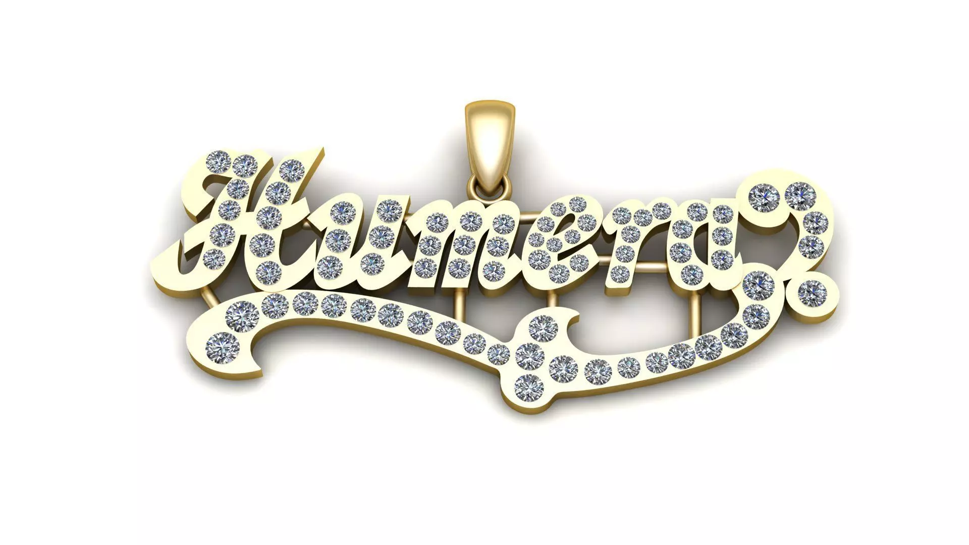 Stylish Humera Name Pendant 3d Printable Model 3D print model