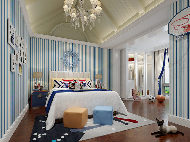 Mediterranean Children Room 3D Model Low-poly 3D model
