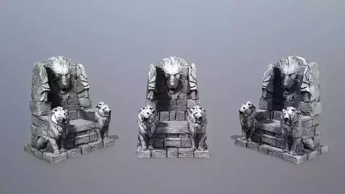 Lion Stone Throne