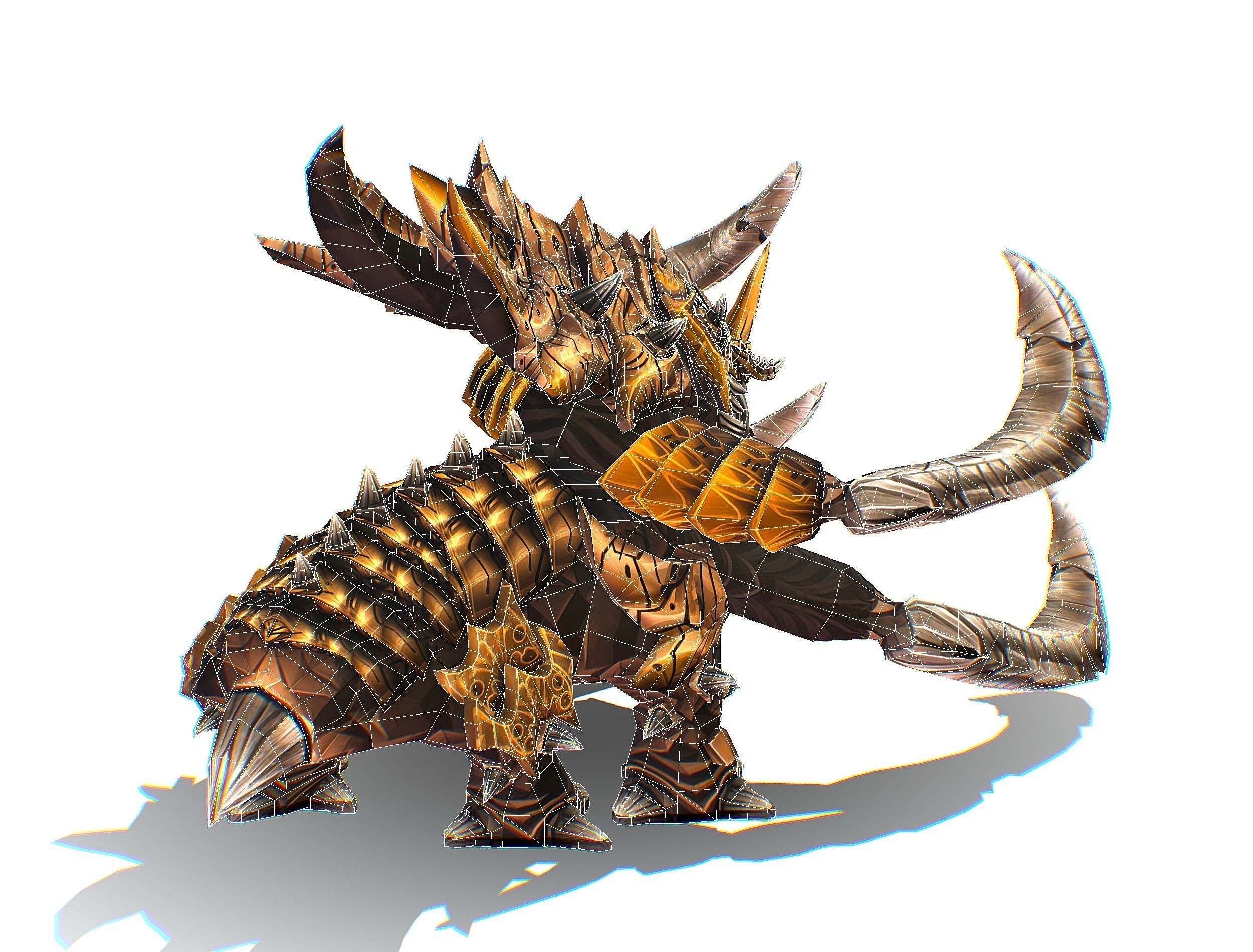 Monster Creature Dino Ceratopsian Triceratops Low-poly 3D model_36