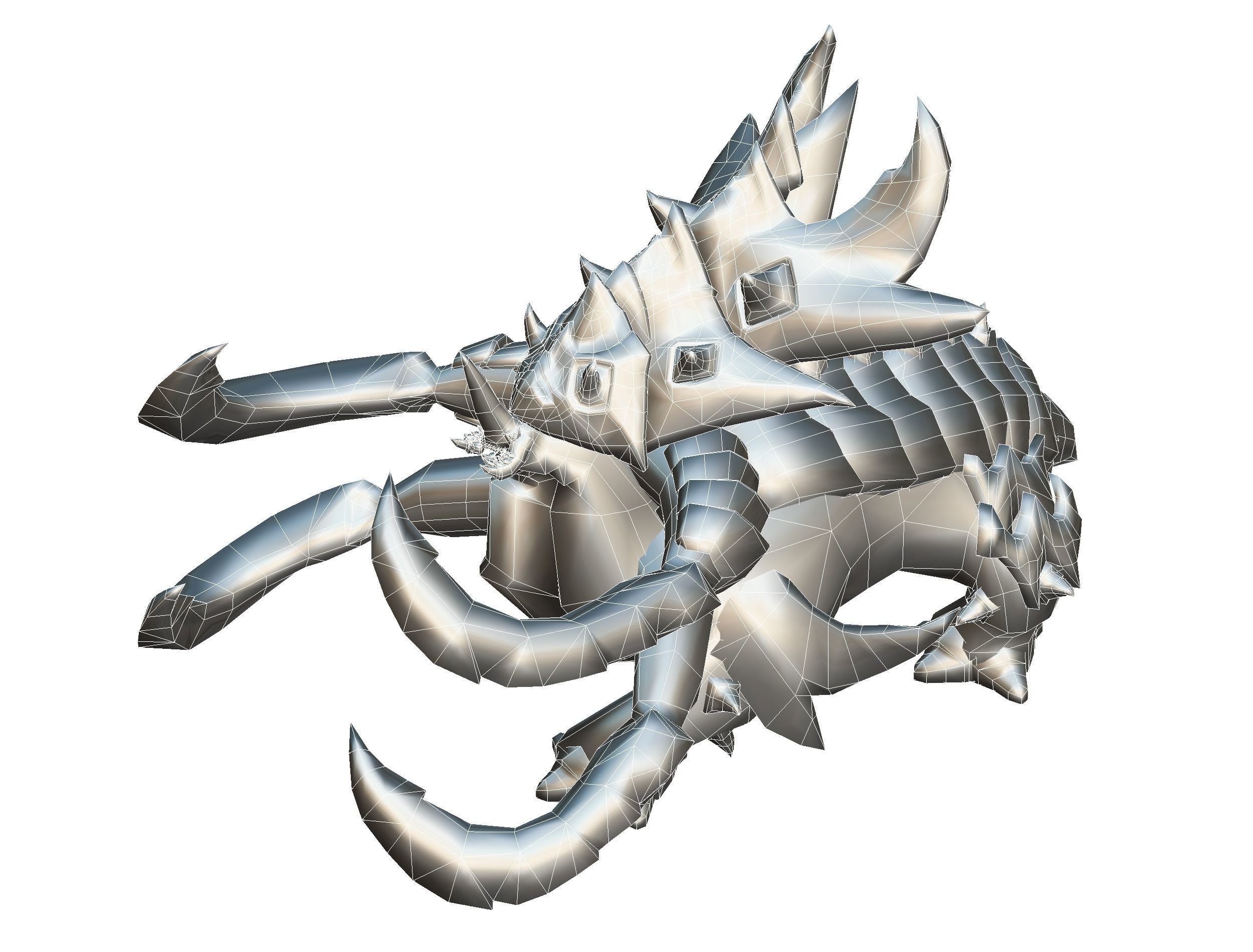 Monster Creature Dino Ceratopsian Triceratops Low-poly 3D model_35