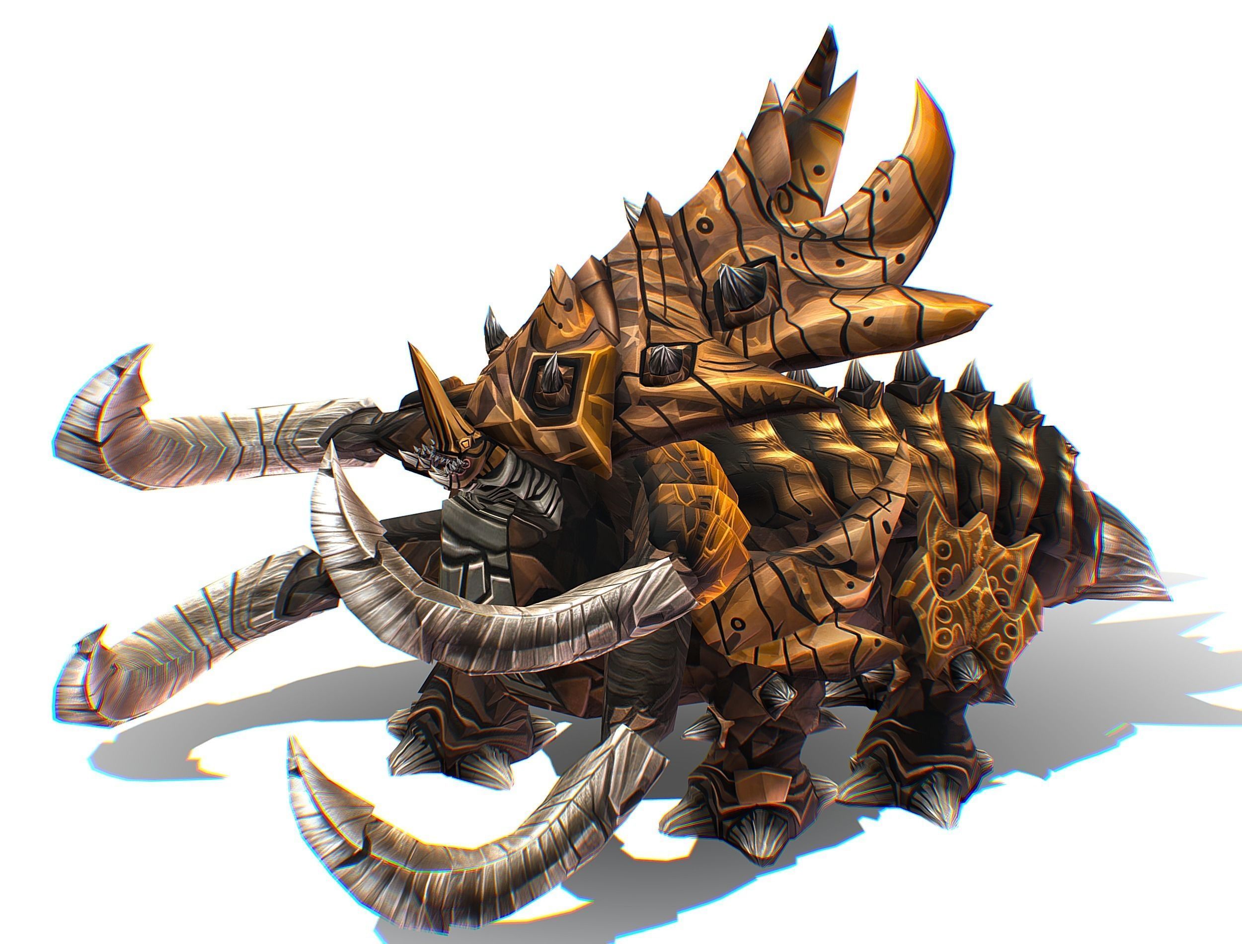 Monster Creature Dino Ceratopsian Triceratops Low-poly 3D model_5