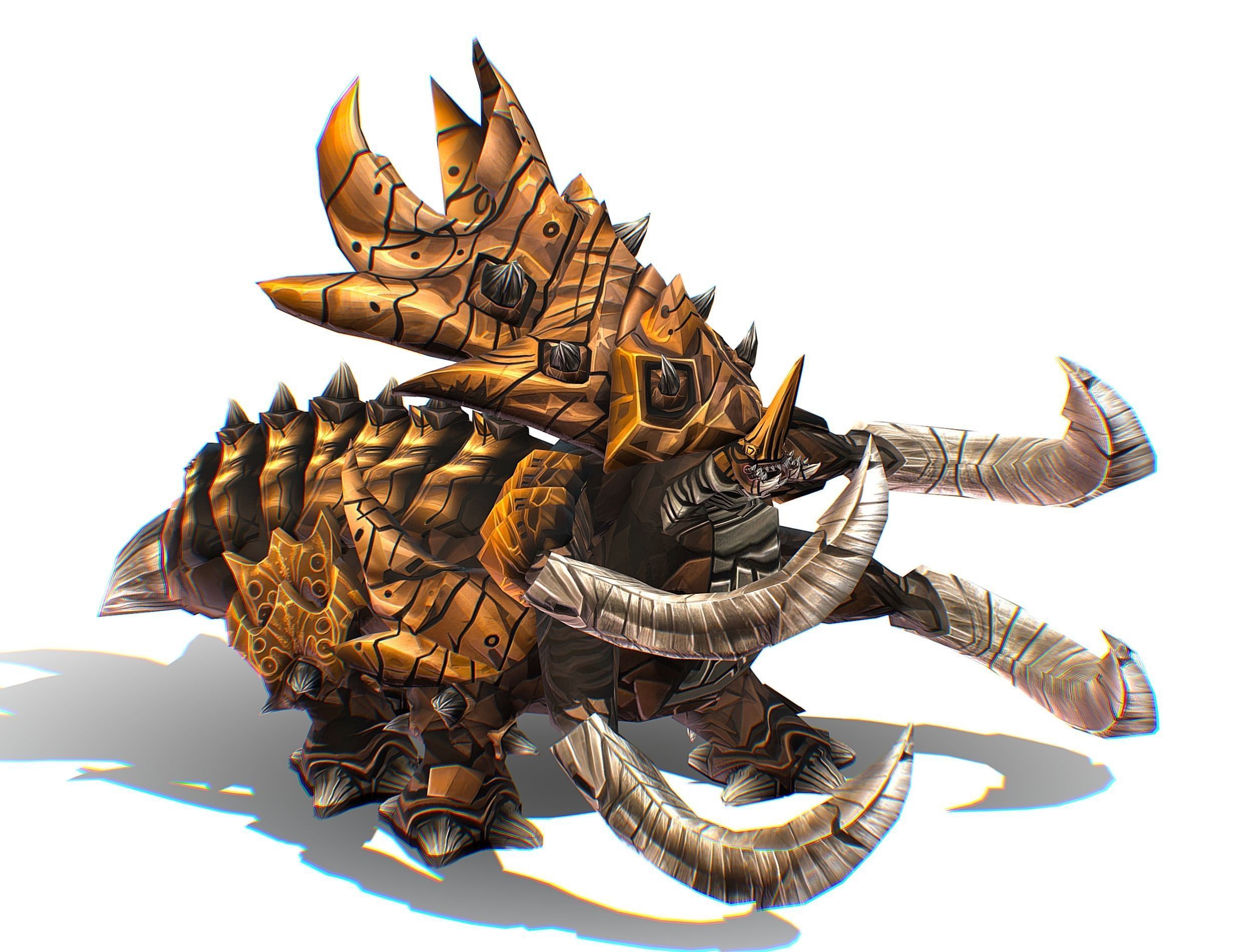 Monster Creature Dino Ceratopsian Triceratops Low-poly 3D model_17