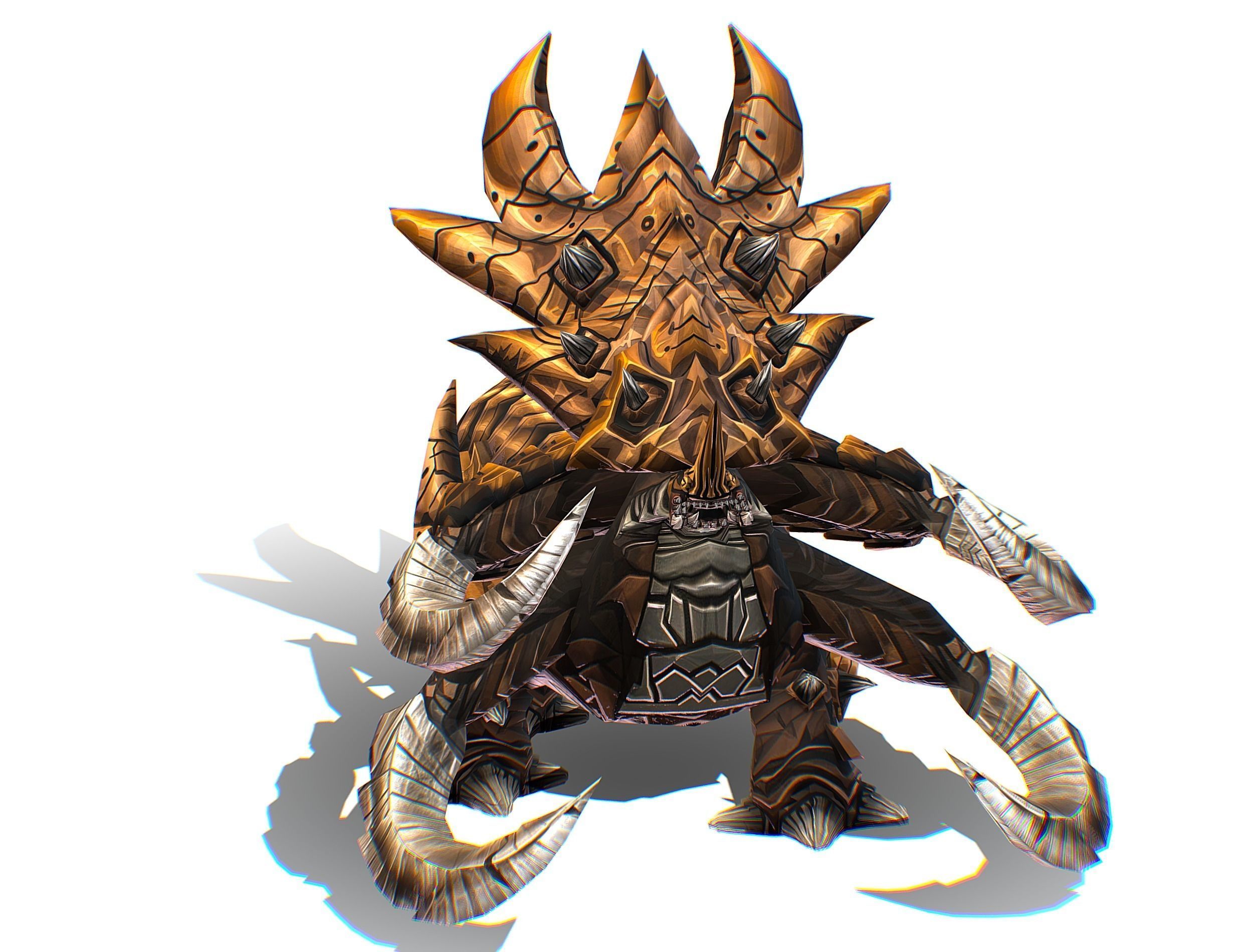 Monster Creature Dino Ceratopsian Triceratops Low-poly 3D model_14