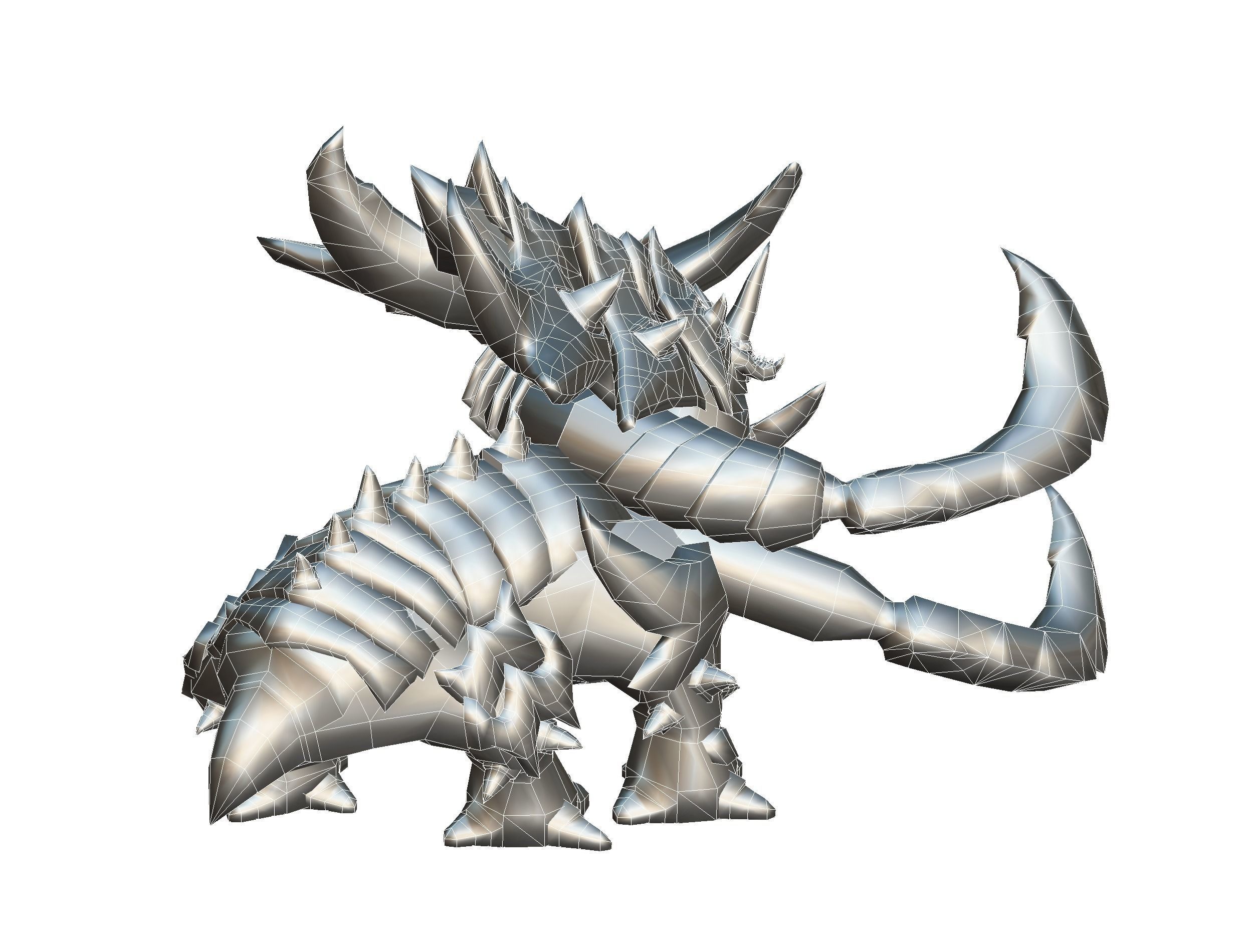 Monster Creature Dino Ceratopsian Triceratops Low-poly 3D model_37