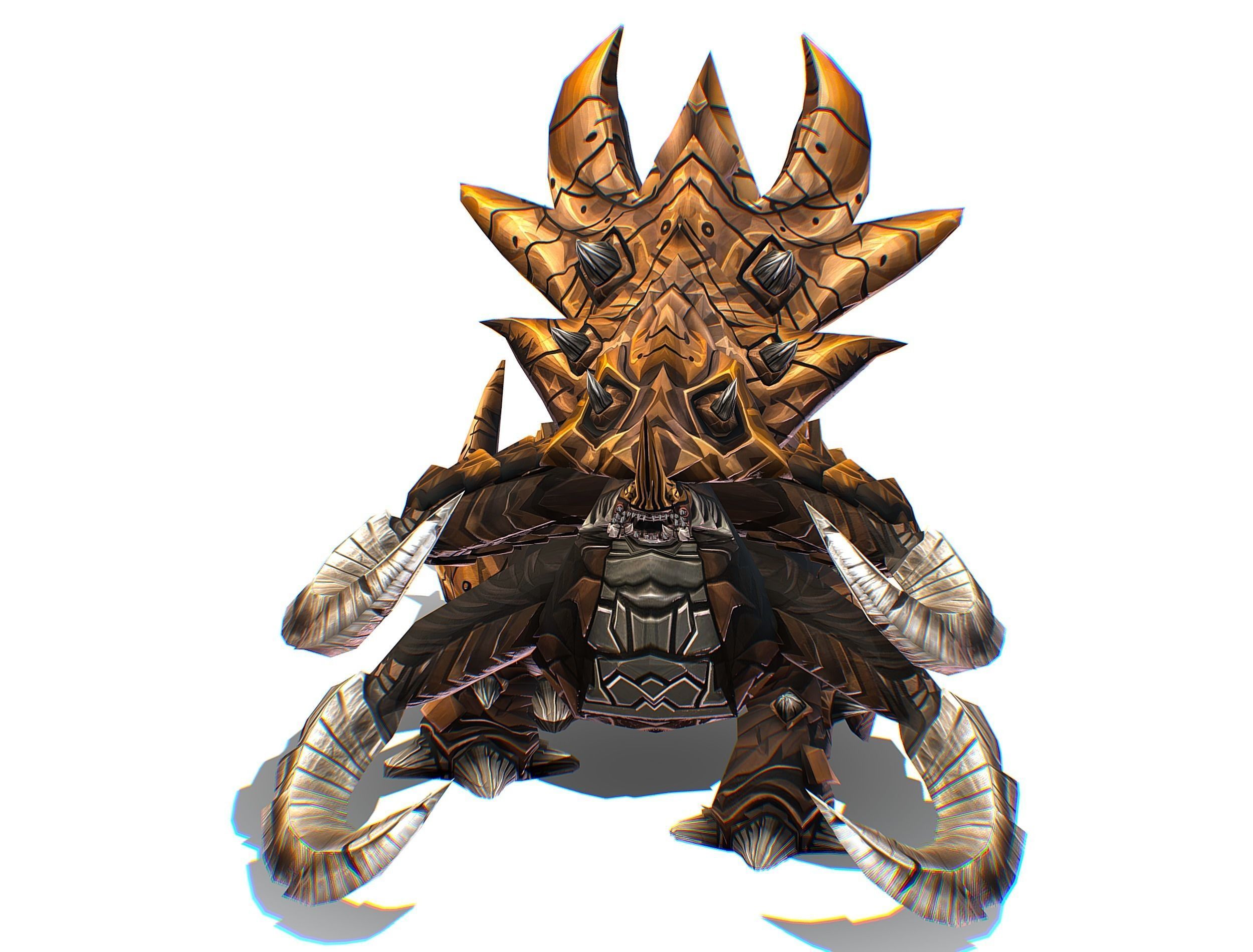 Monster Creature Dino Ceratopsian Triceratops Low-poly 3D model_13