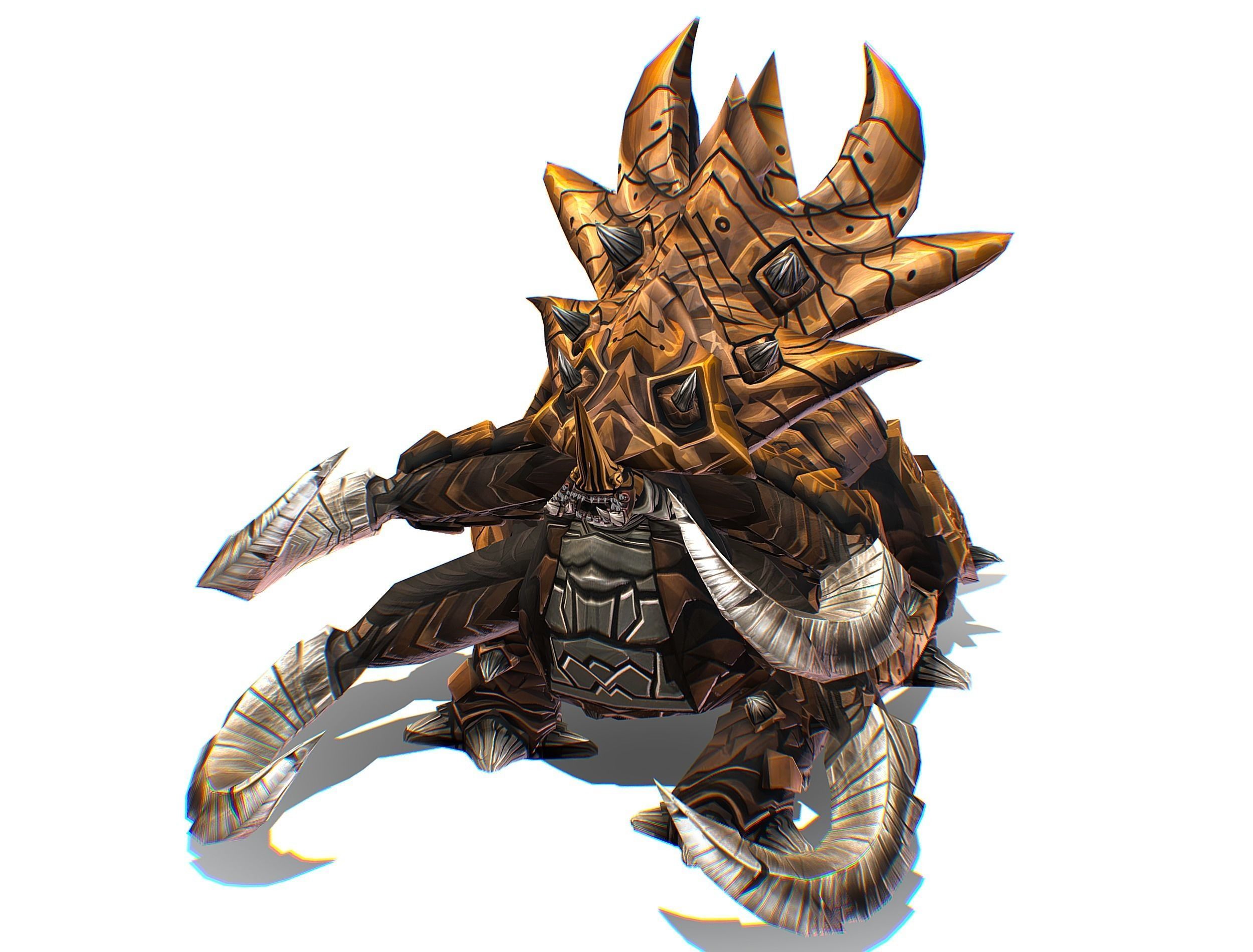 Monster Creature Dino Ceratopsian Triceratops Low-poly 3D model_12