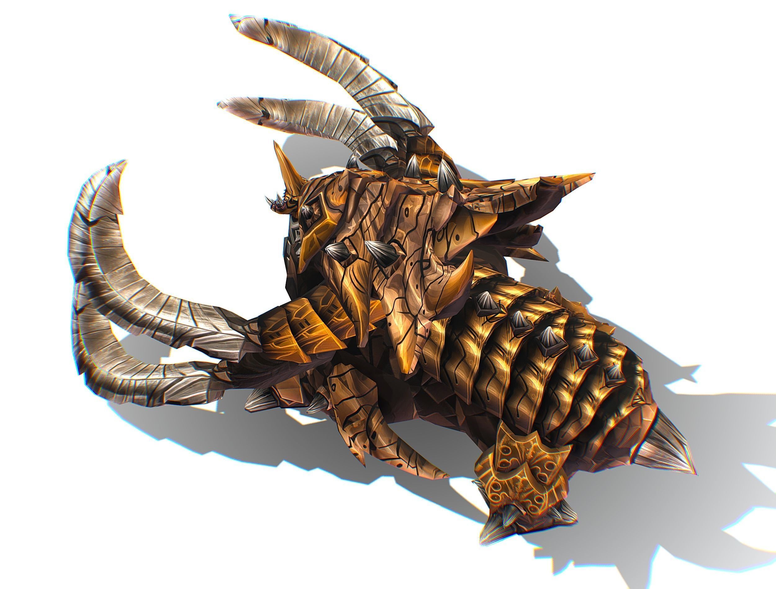 Monster Creature Dino Ceratopsian Triceratops Low-poly 3D model_33